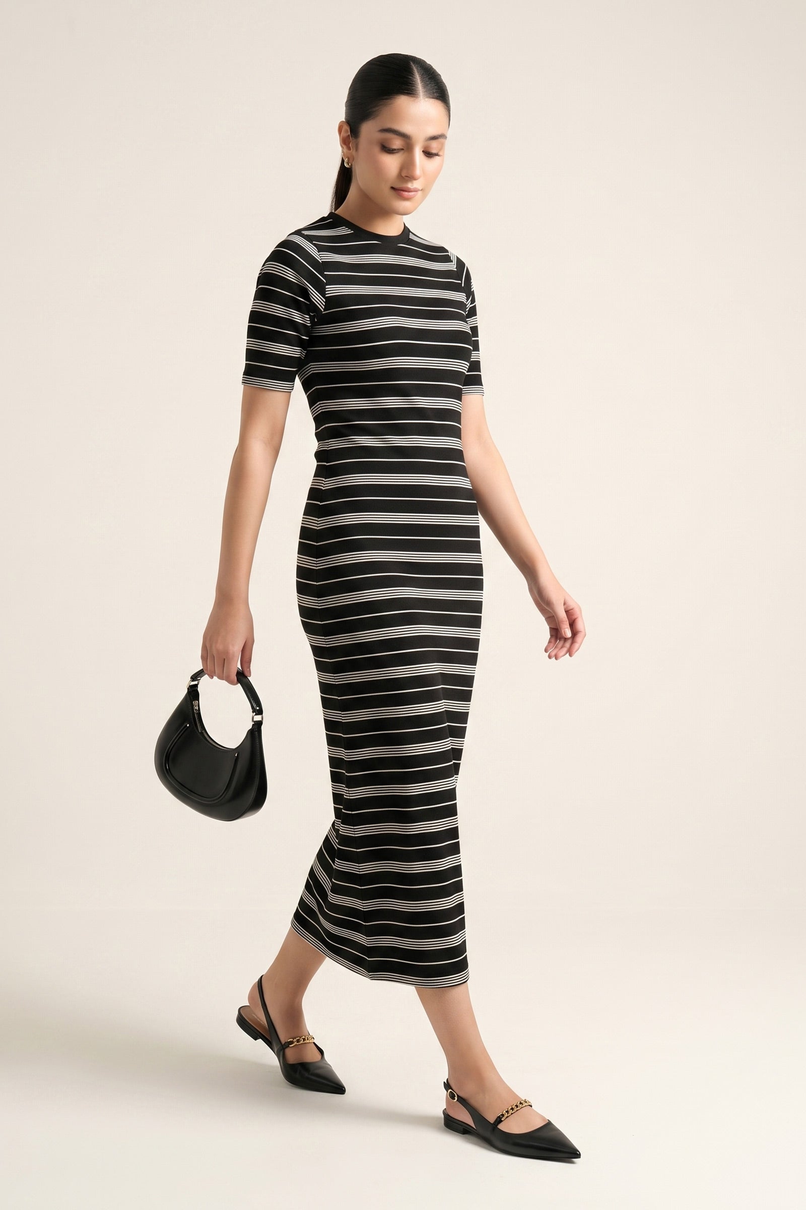Yarn Dyed Knitted Dress