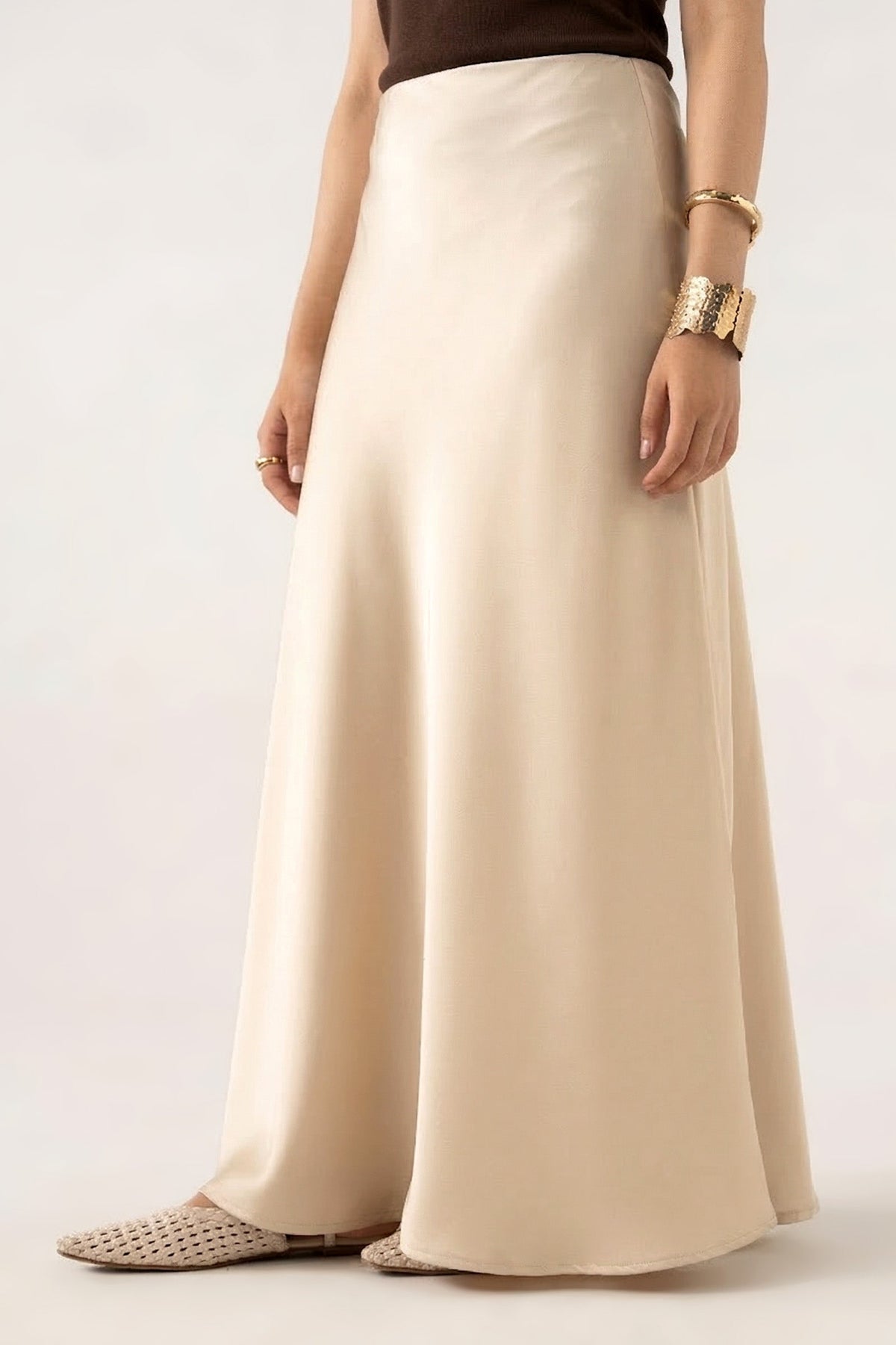 Silk Midi Skirt