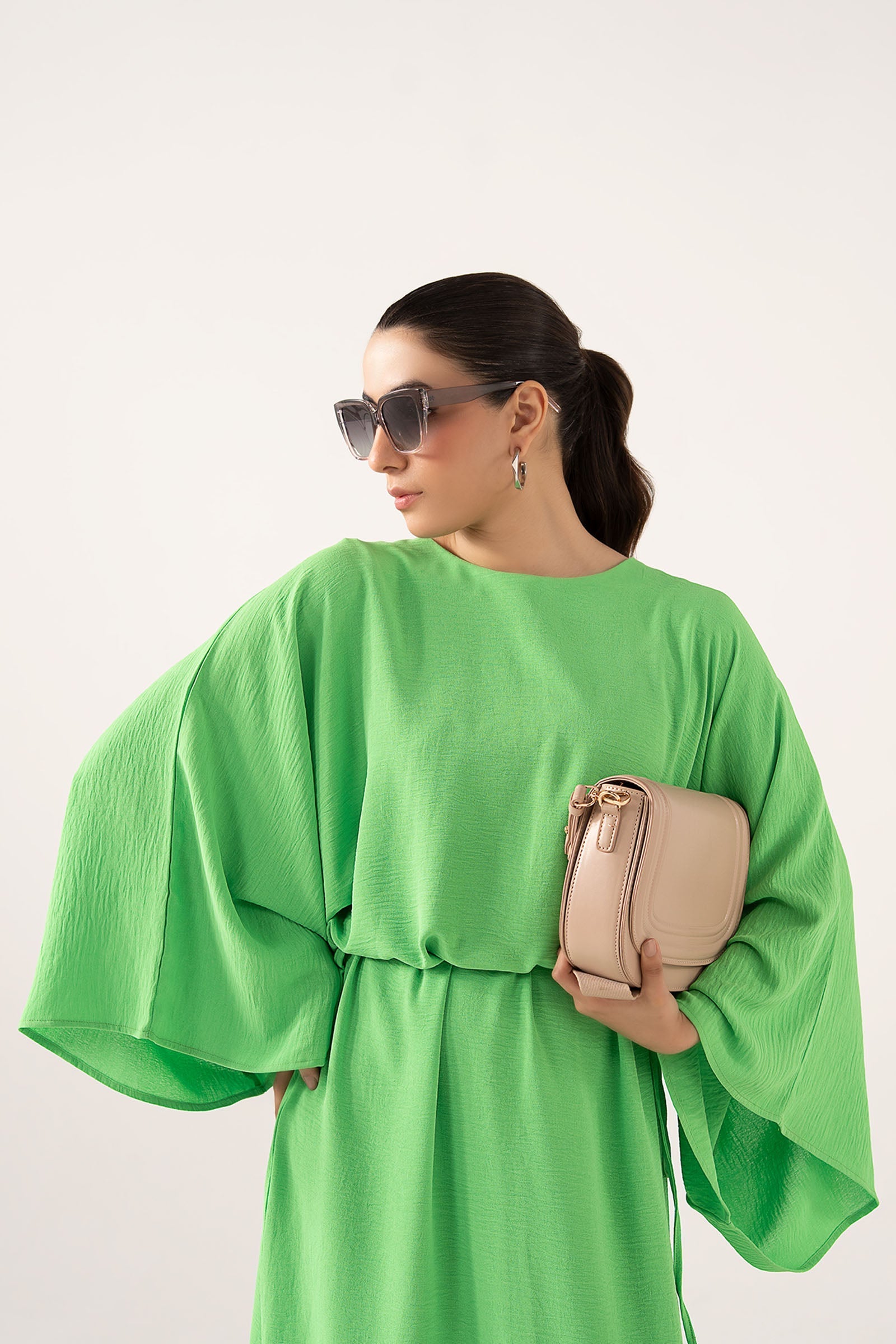 Batwing-Sleeve Dress