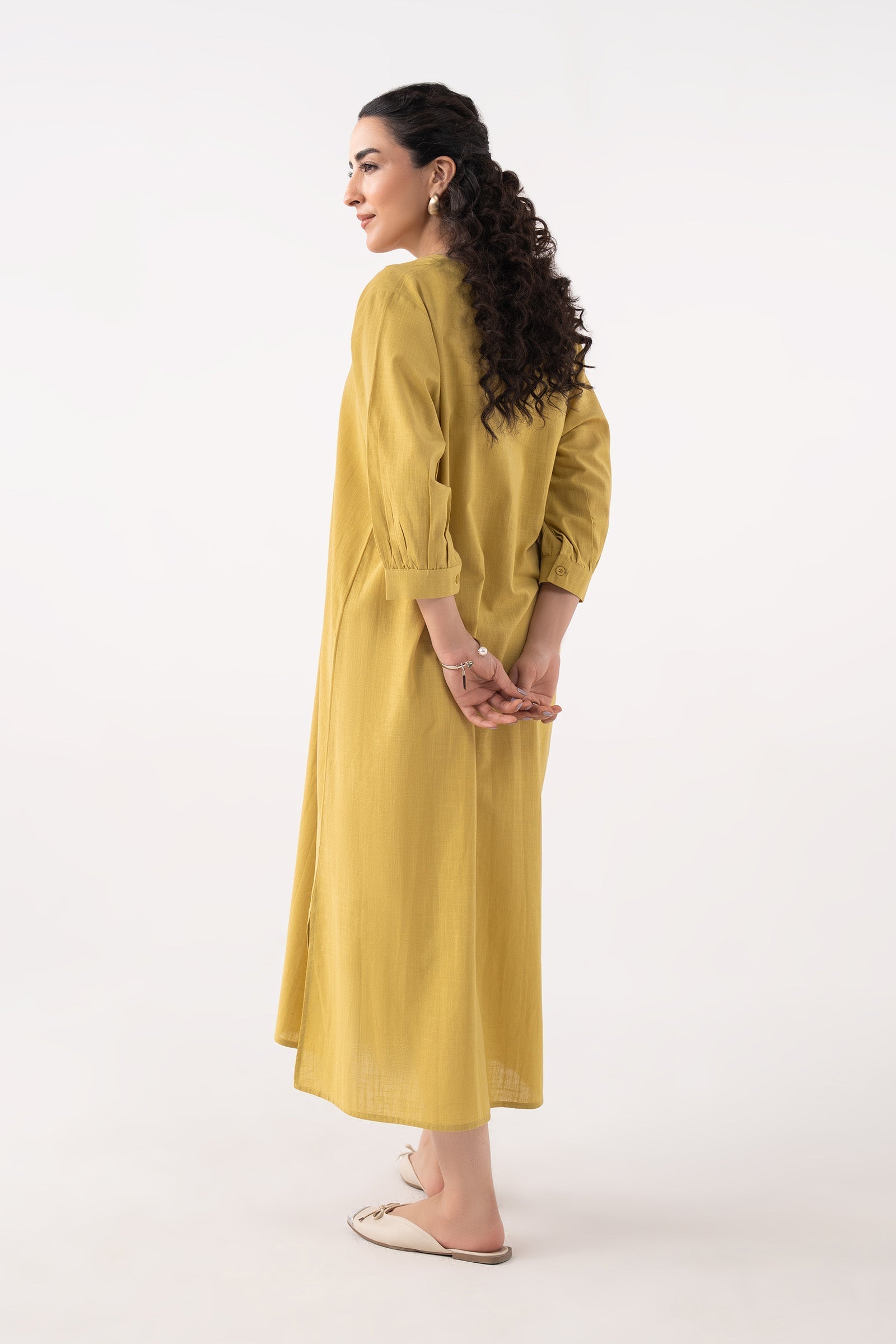 V-Neck Midi Dress