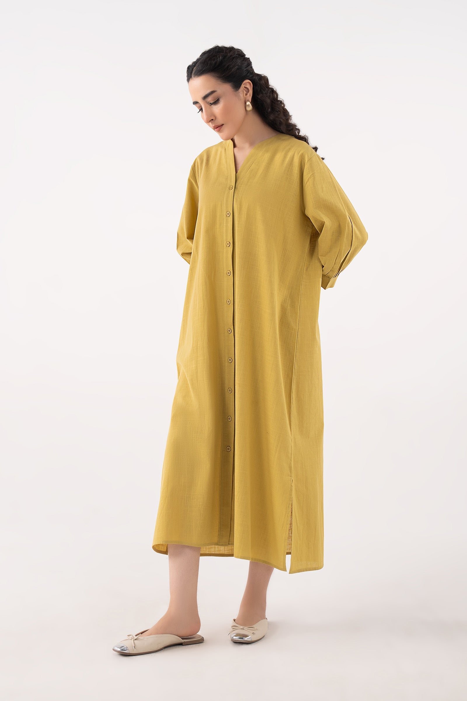 V-Neck Midi Dress