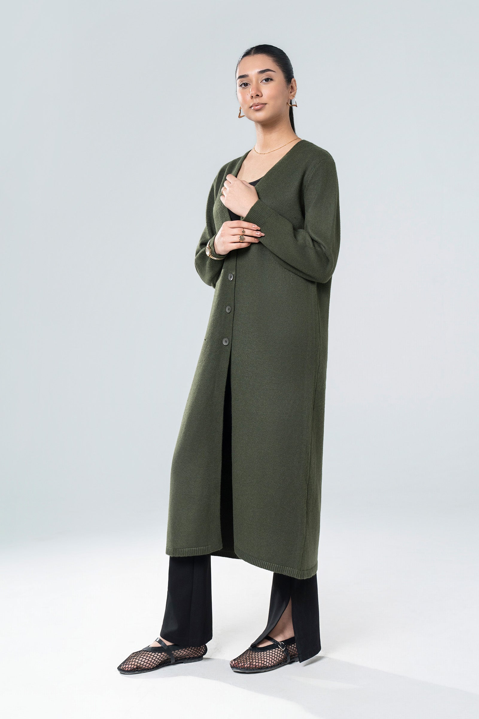 Oversized Button-Down Cardigan