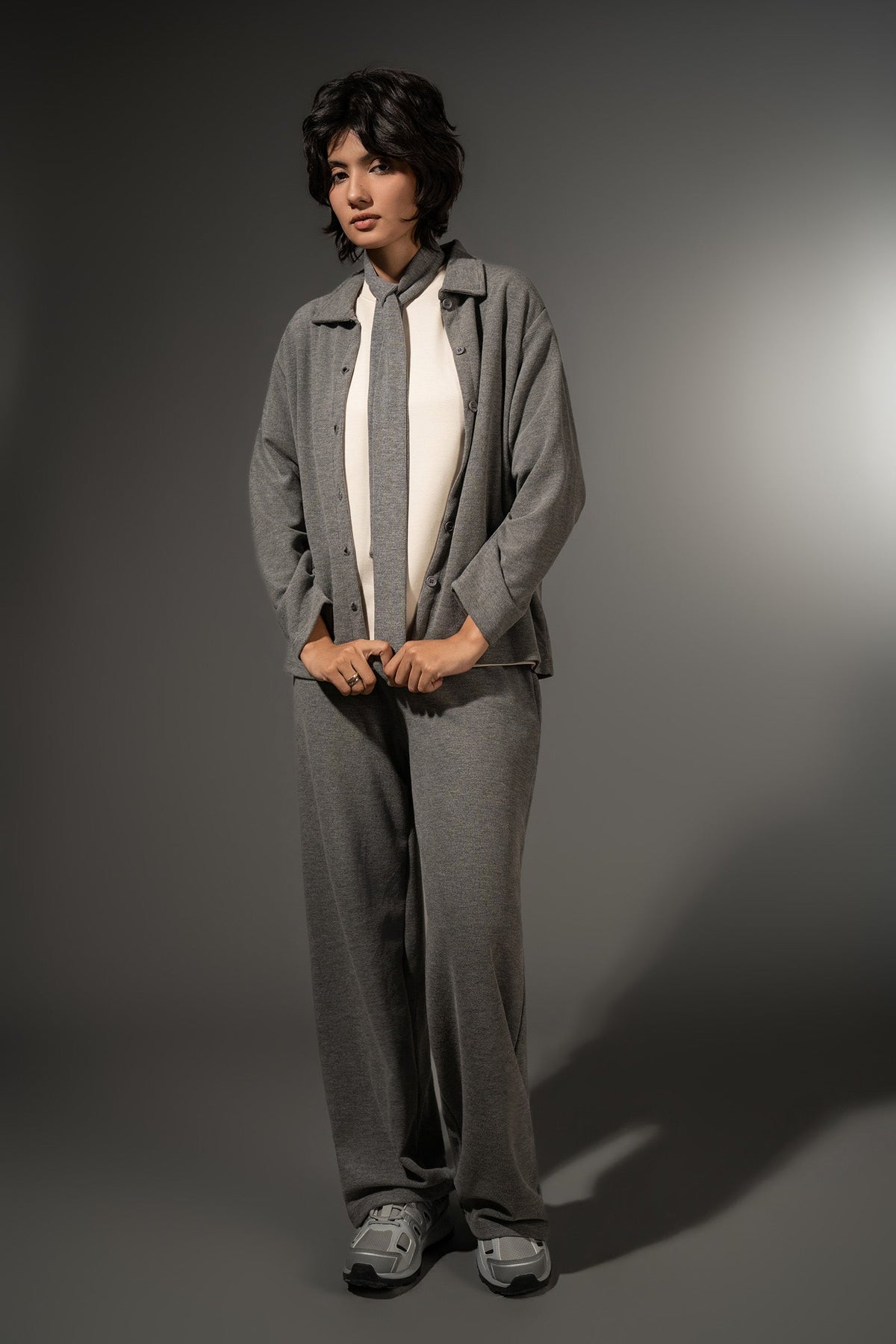 Textured Button-Down Set