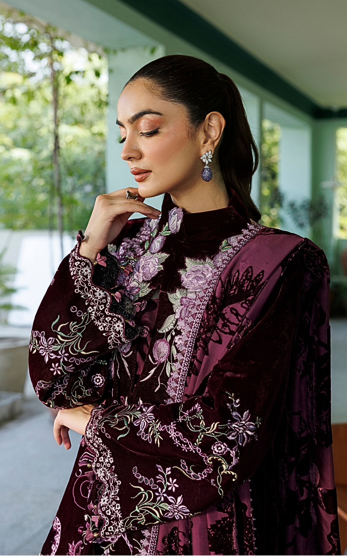 Wine Shine (WLXU-06) | 3pcs Embroidered Stitched Winter