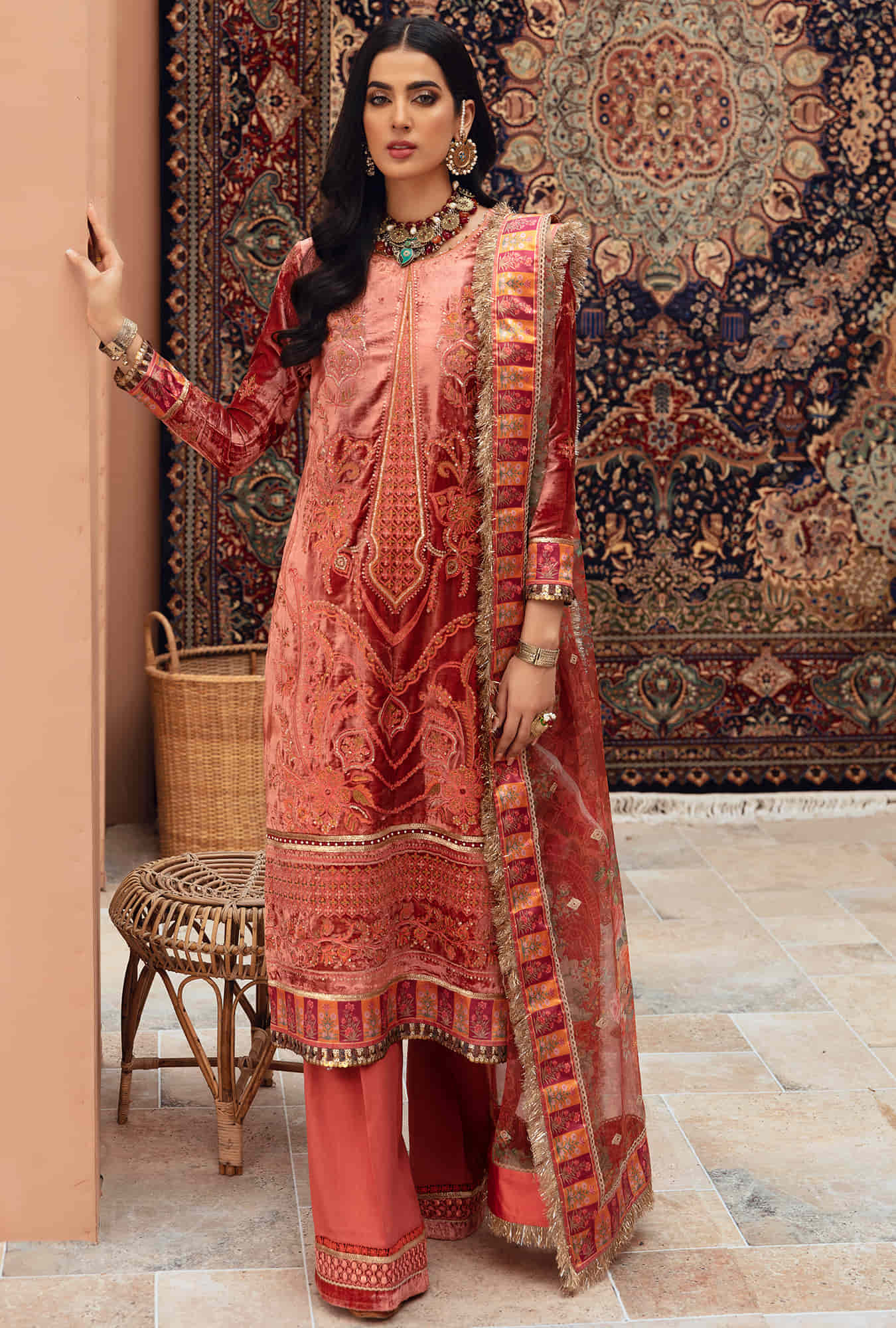 3 Piece Embroidered Dobby Lawn Suit
