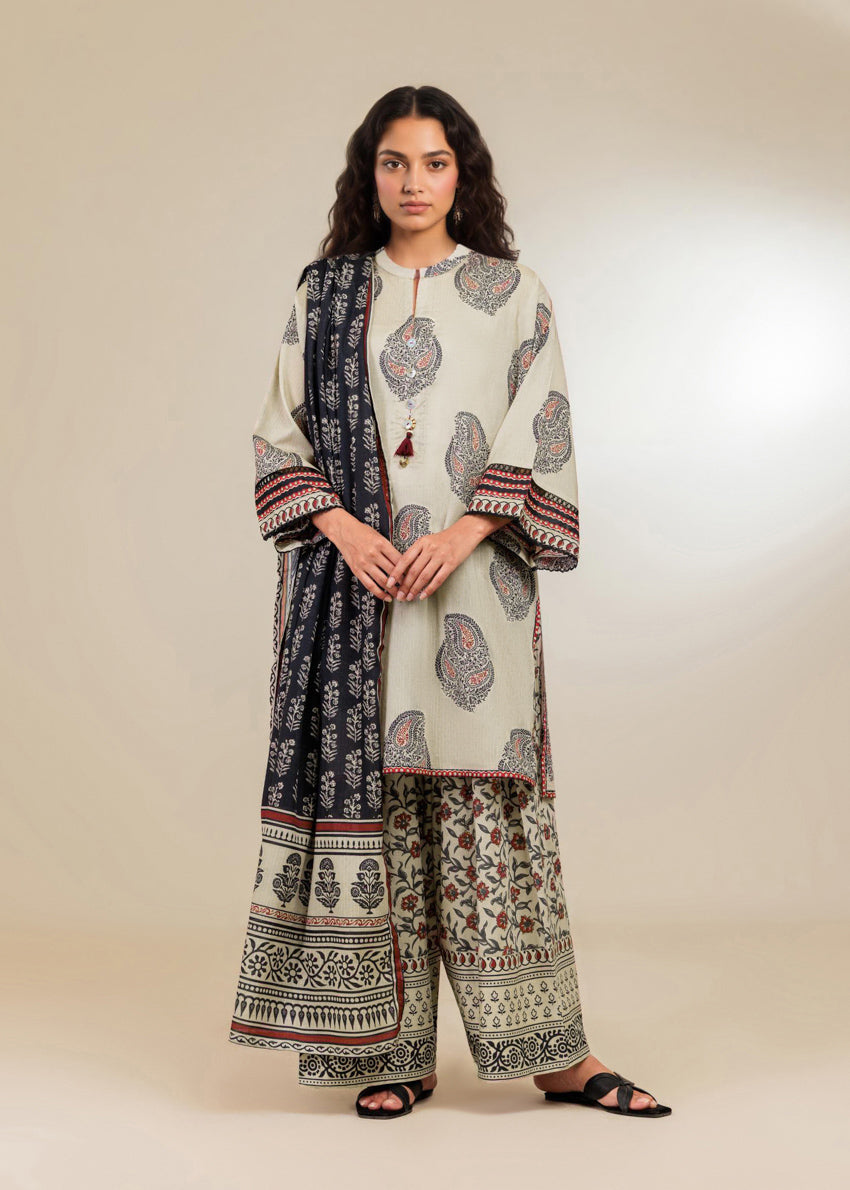 Beige-Textured-Lawn-3 Piece (WP3PPBS26B2M73)