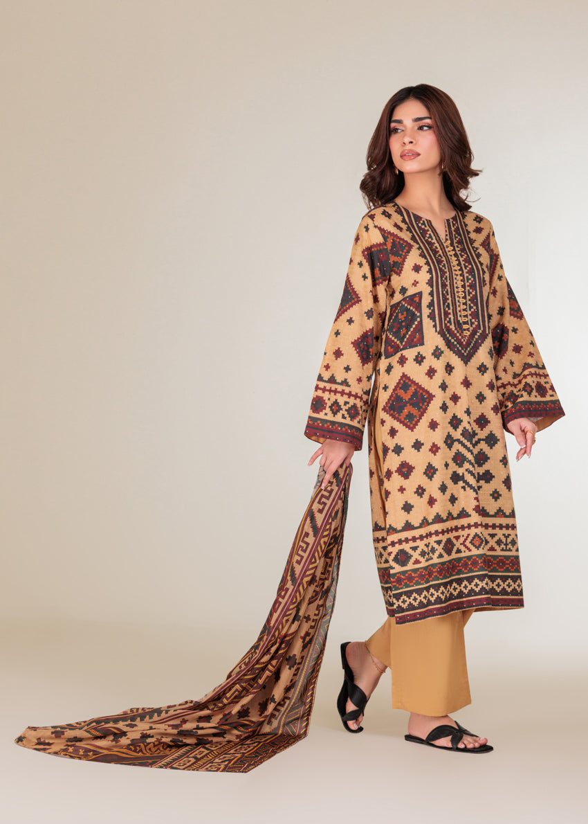 Brown-Self-Jacquard-3 Piece (WP3PPBW25B10N40)