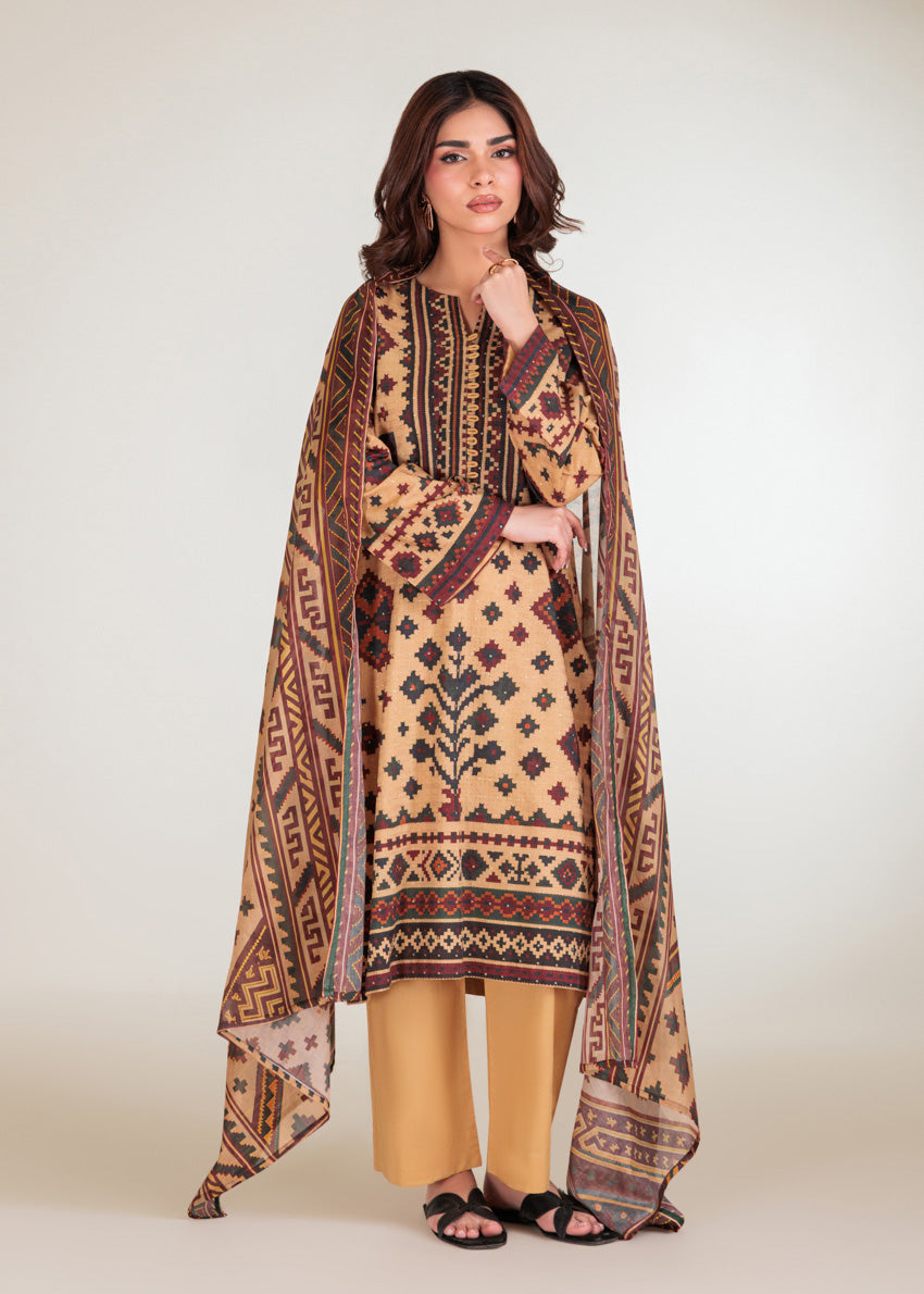 Brown-Self-Jacquard-3 Piece (WP3PPBW25B10N40)