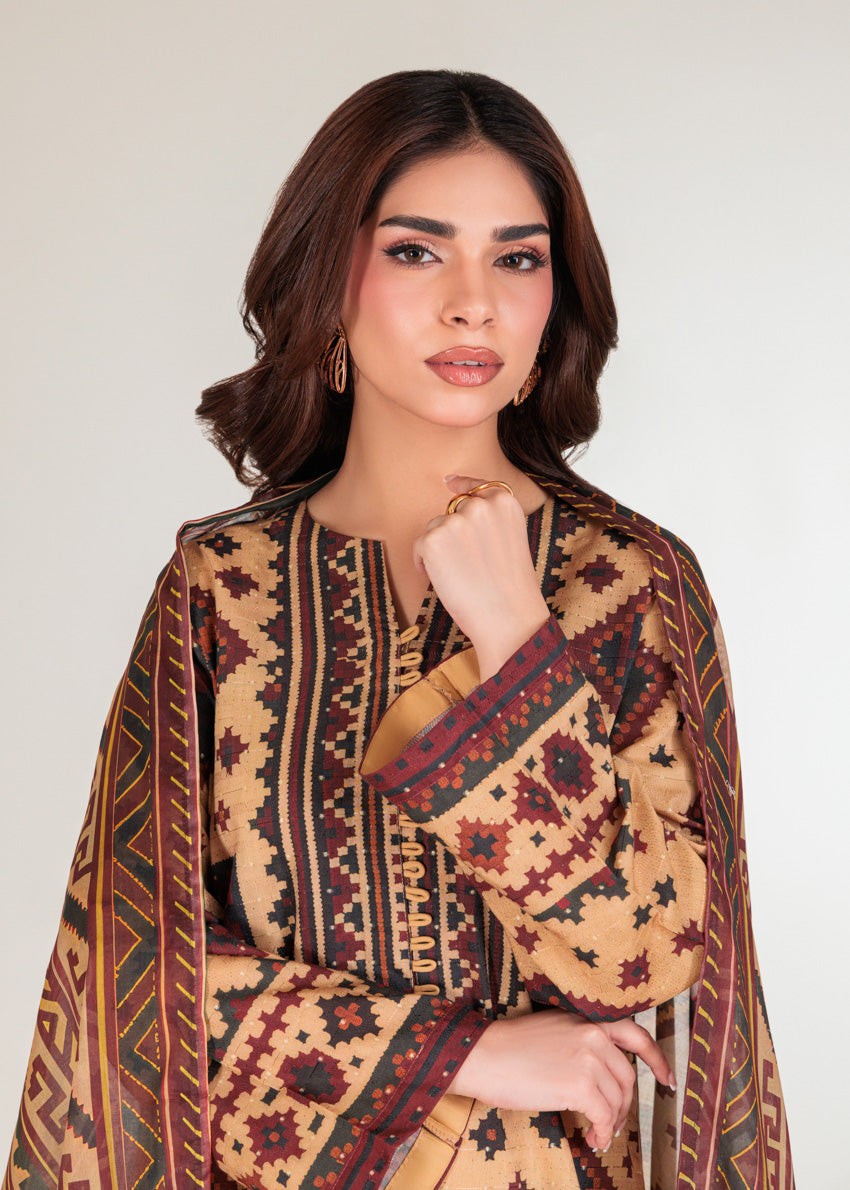 Brown-Self-Jacquard-3 Piece (WP3PPBW25B10N40)