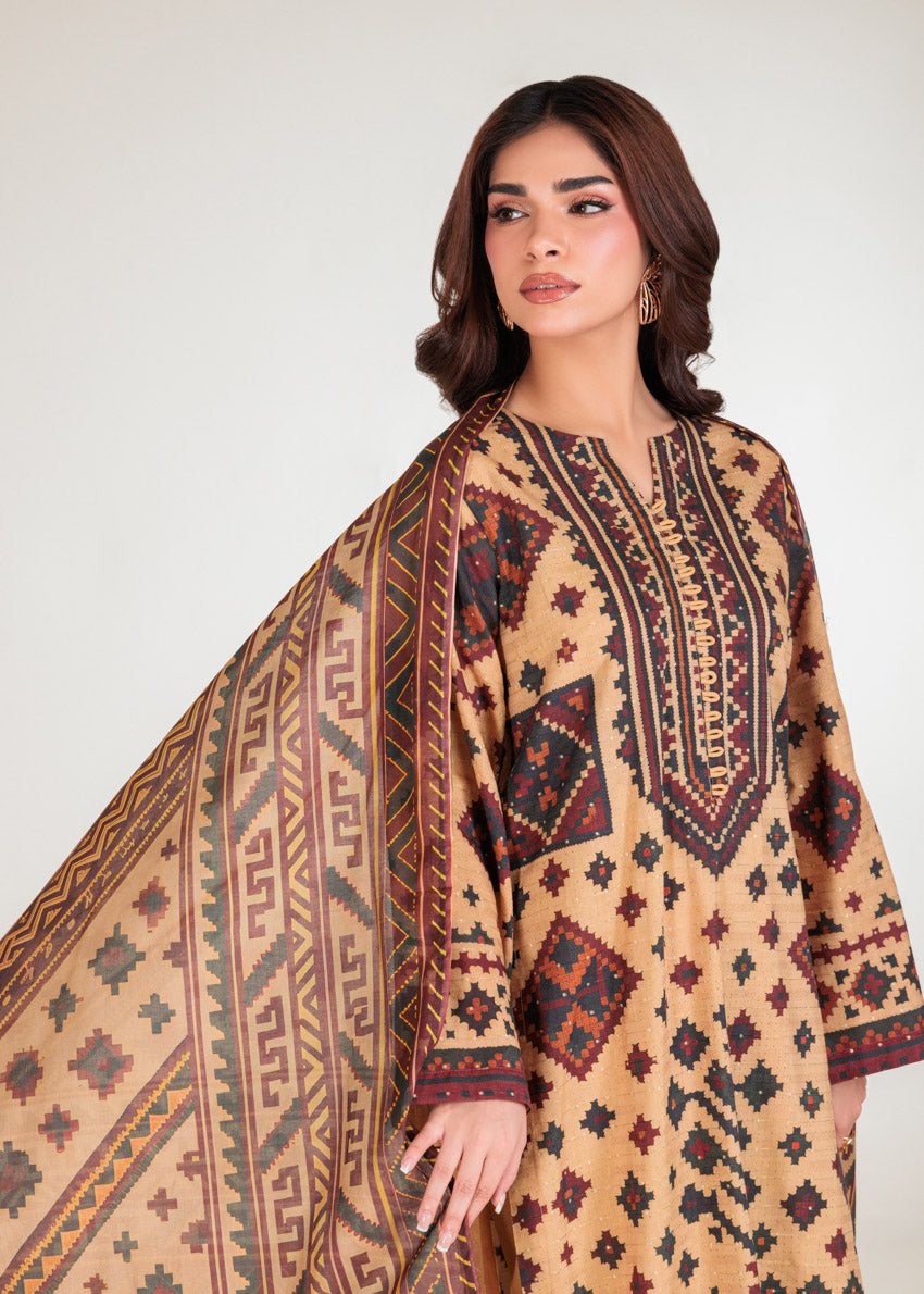 Brown-Self-Jacquard-3 Piece (WP3PPBW25B10N40)