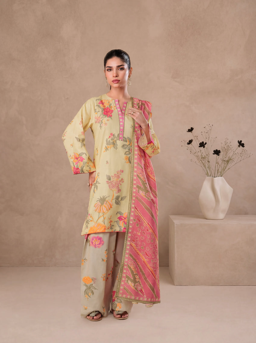 Yellow-Self-Jacquard-3 Piece (WP3PPBW25B11D24)