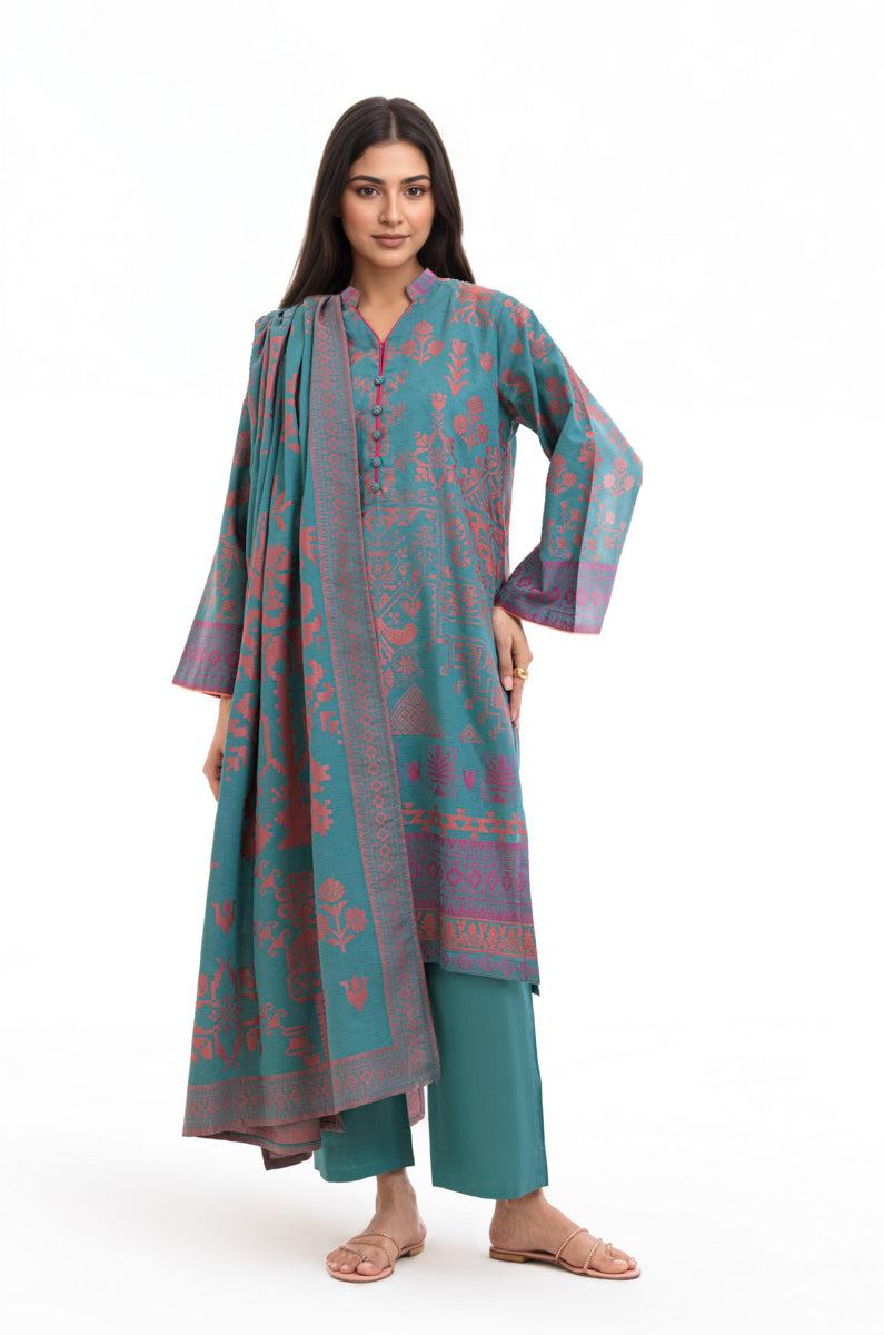 Teal-Jacquard-3 Piece (WP3PSBW25B1J23)