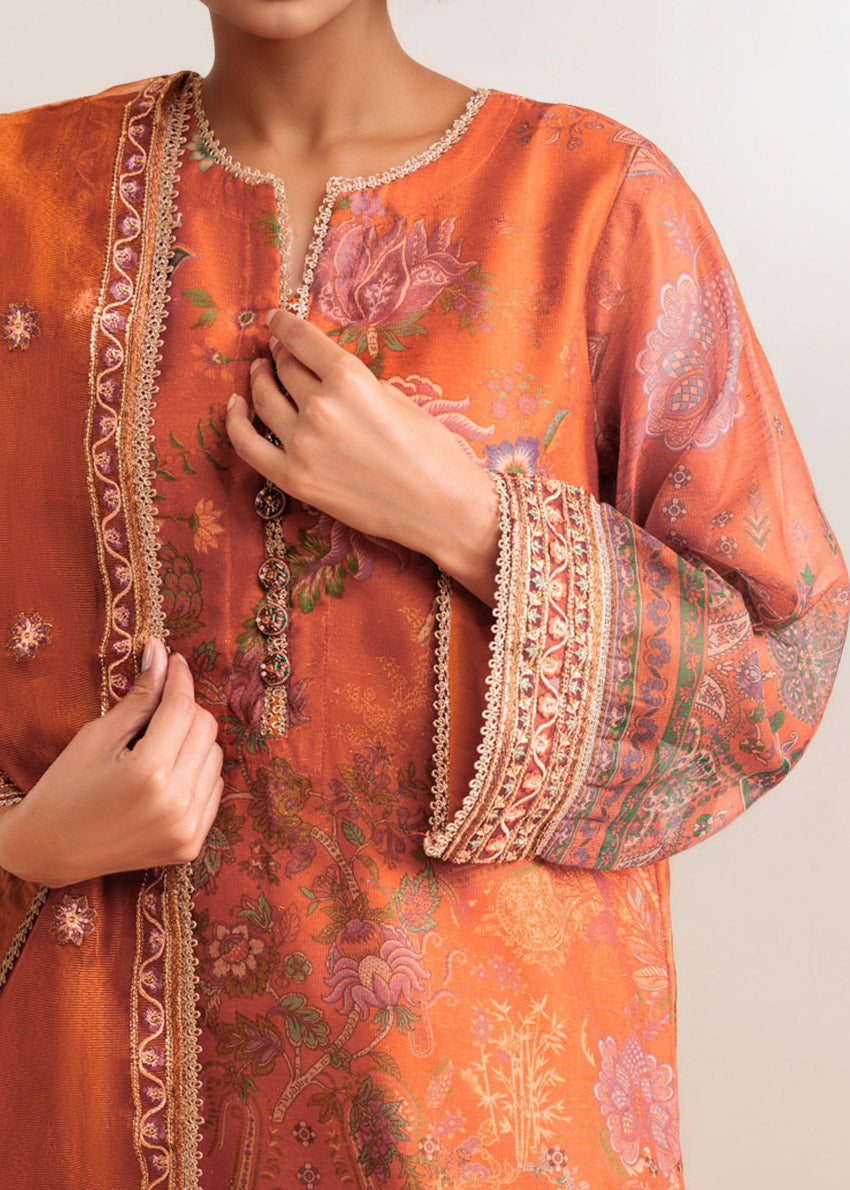 Orange-Lurex-Net-3 Piece (WP3PSFW25F10N2)