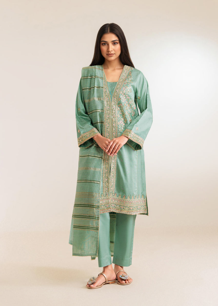 Green-Cotton-Silk-3 Piece (WP3PSFW25F10N3)