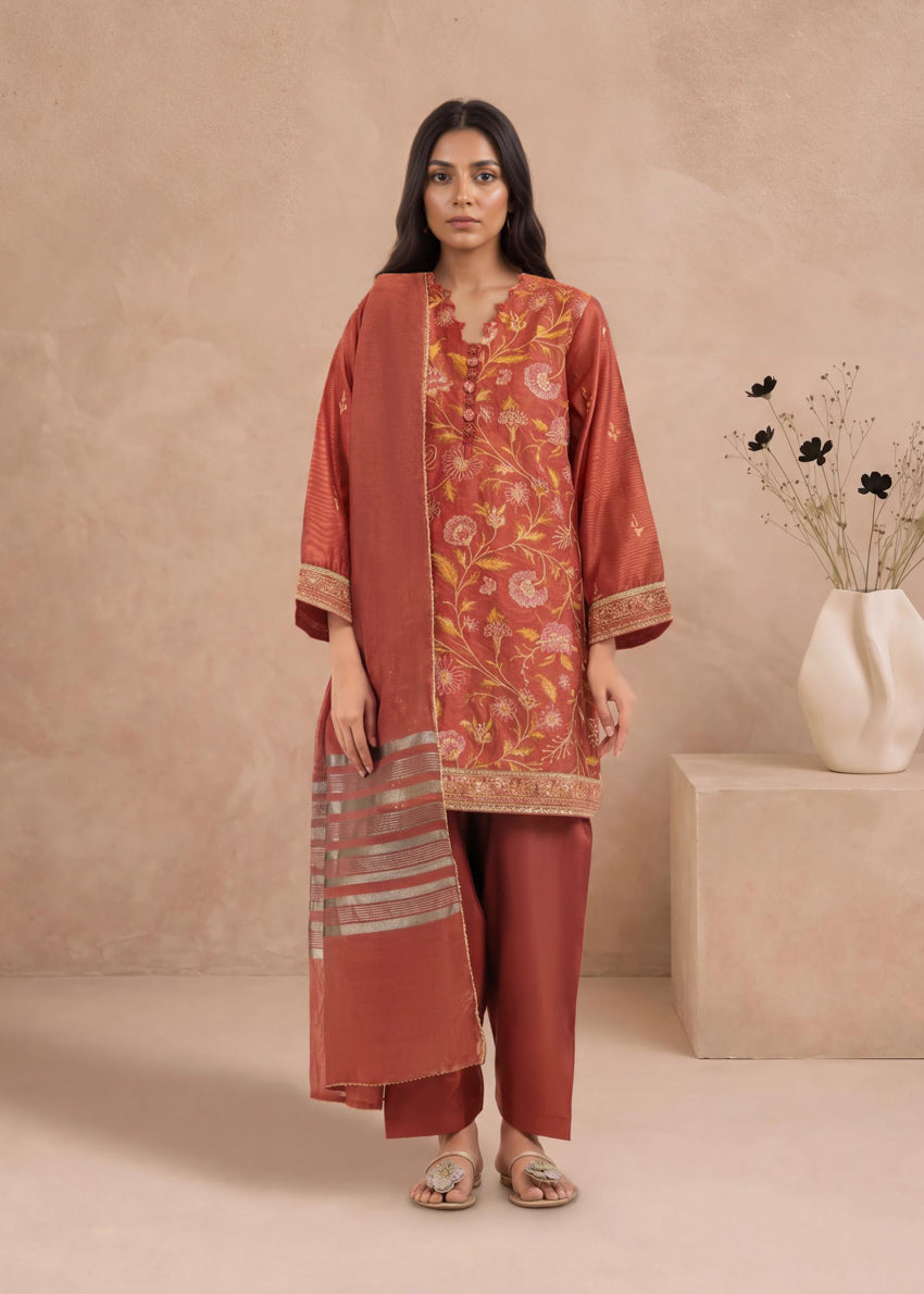 Rust-Cotton-Net-3 Piece (WP3PSFW25F9O3)