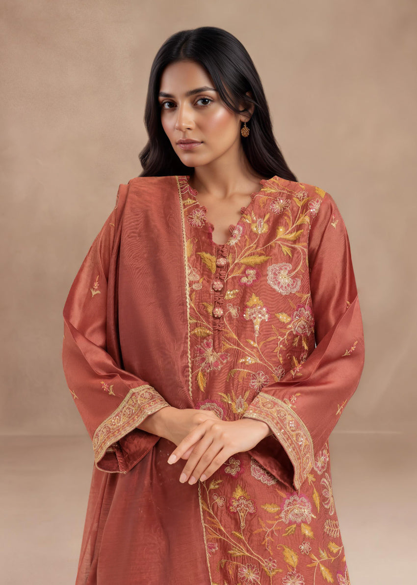 Rust-Cotton-Net-3 Piece (WP3PSFW25F9O3)