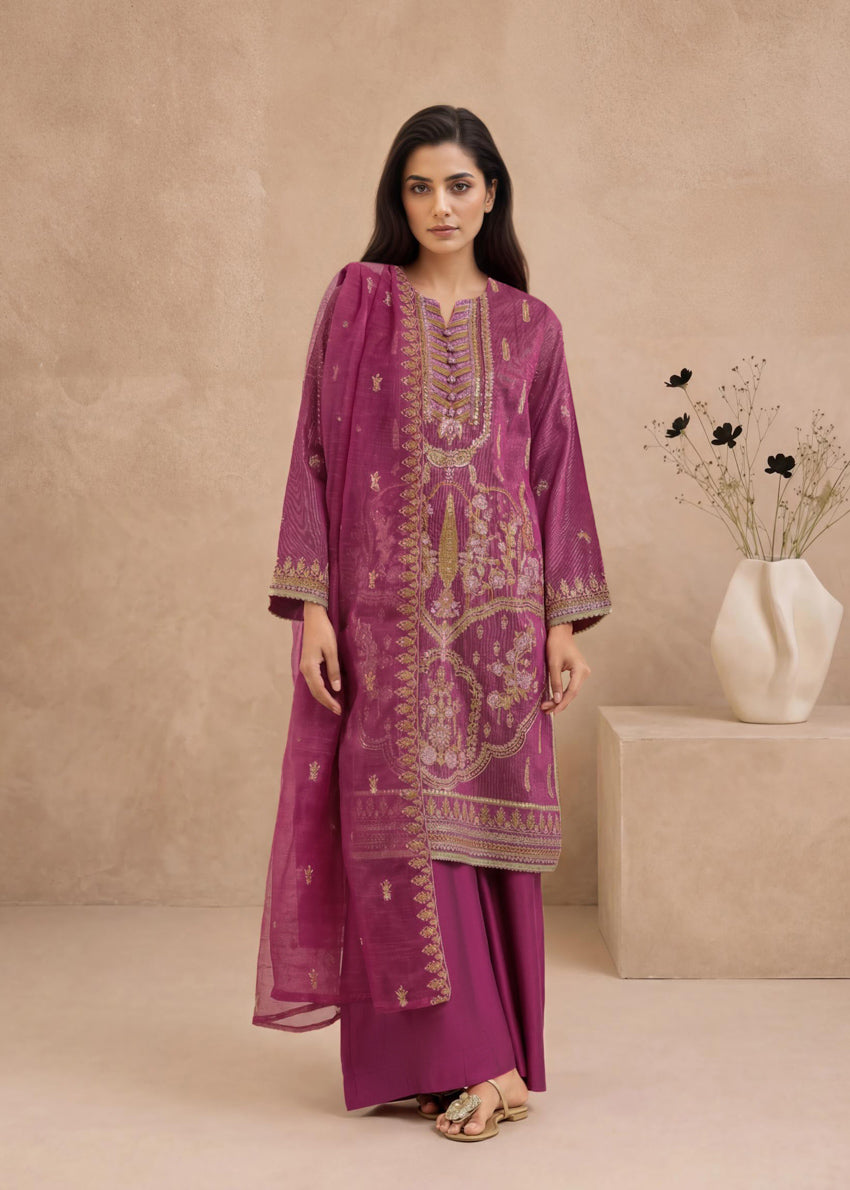 Pink-Zari-Line-3 Piece (WP3PSLW25L11D7)