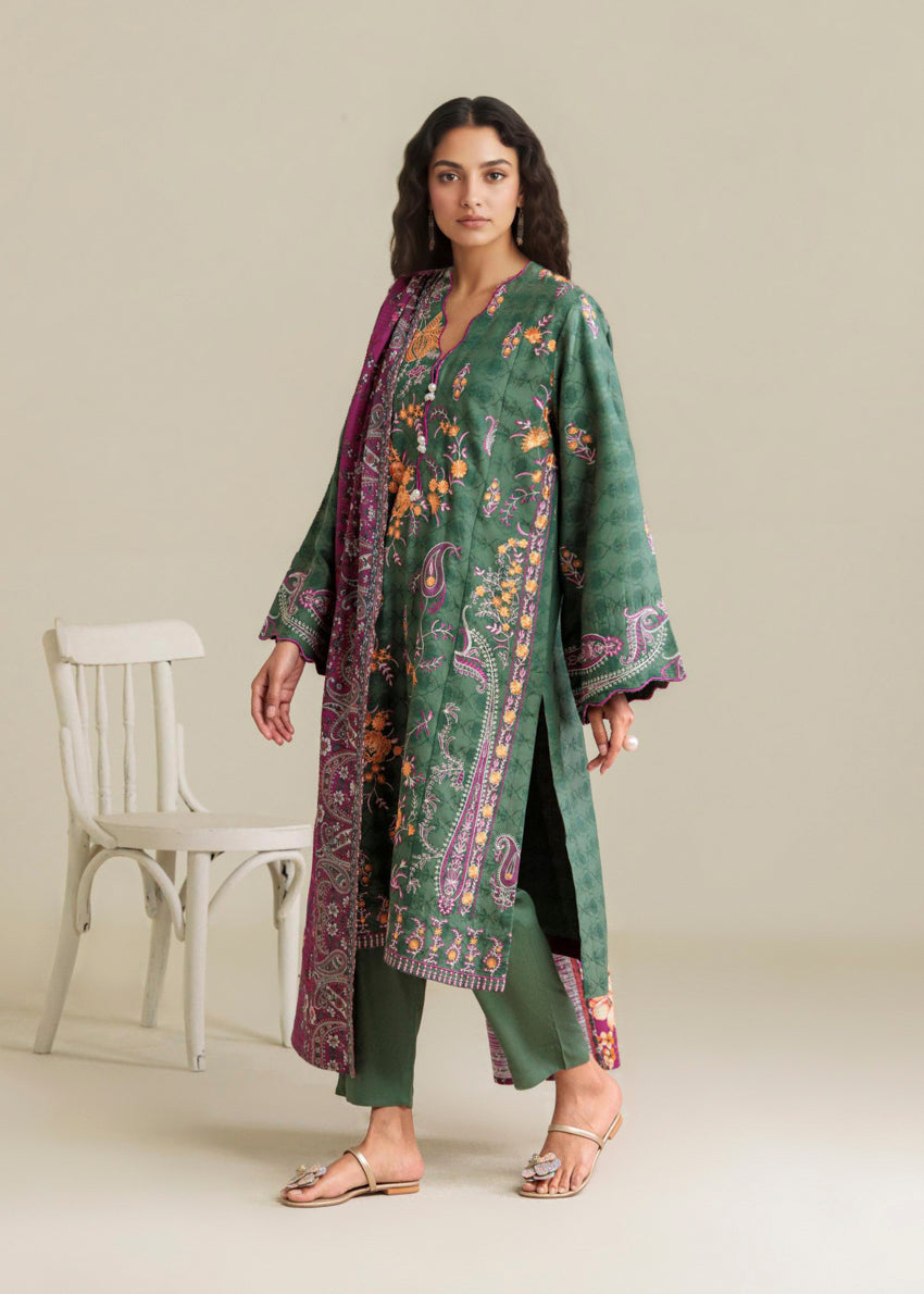 Green-Self-Jacquard-3 Piece (WP3PSSW25S9O13)