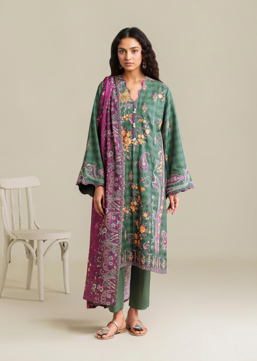 Green-Self-Jacquard-3 Piece (WP3PSSW25S9O13)