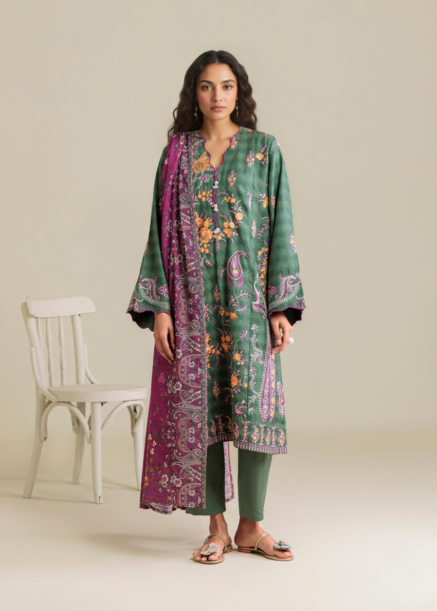 Green-Self-Jacquard-3 Piece (WP3PSSW25S9O13)