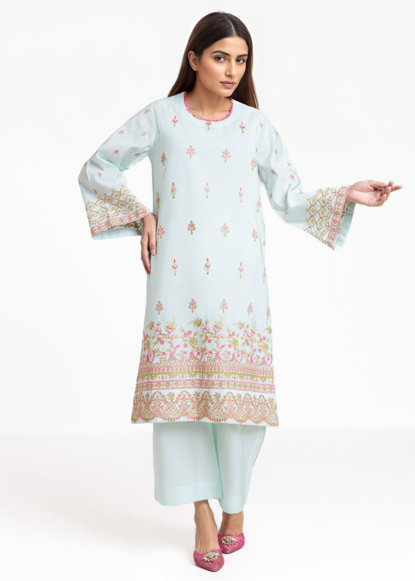 P-Blue-Cotton Silk-2 Piece (WPS252SE3061)