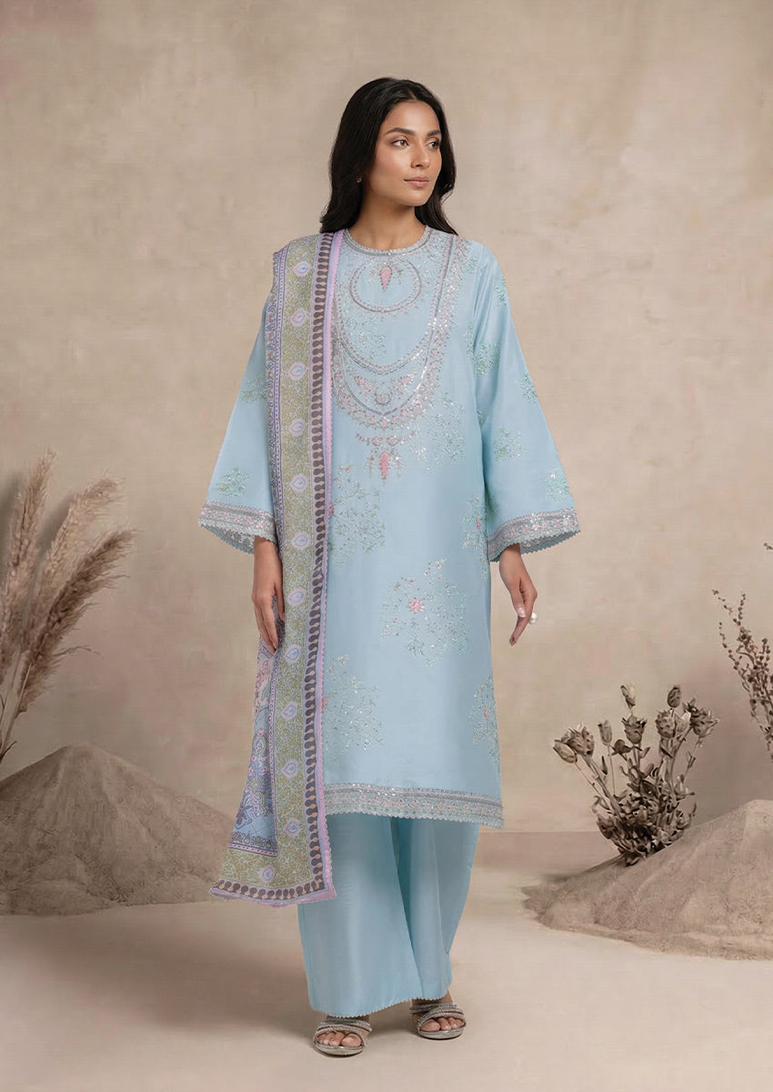L-Blue-Cotton Net-3 Piece (WPS25FE3024)