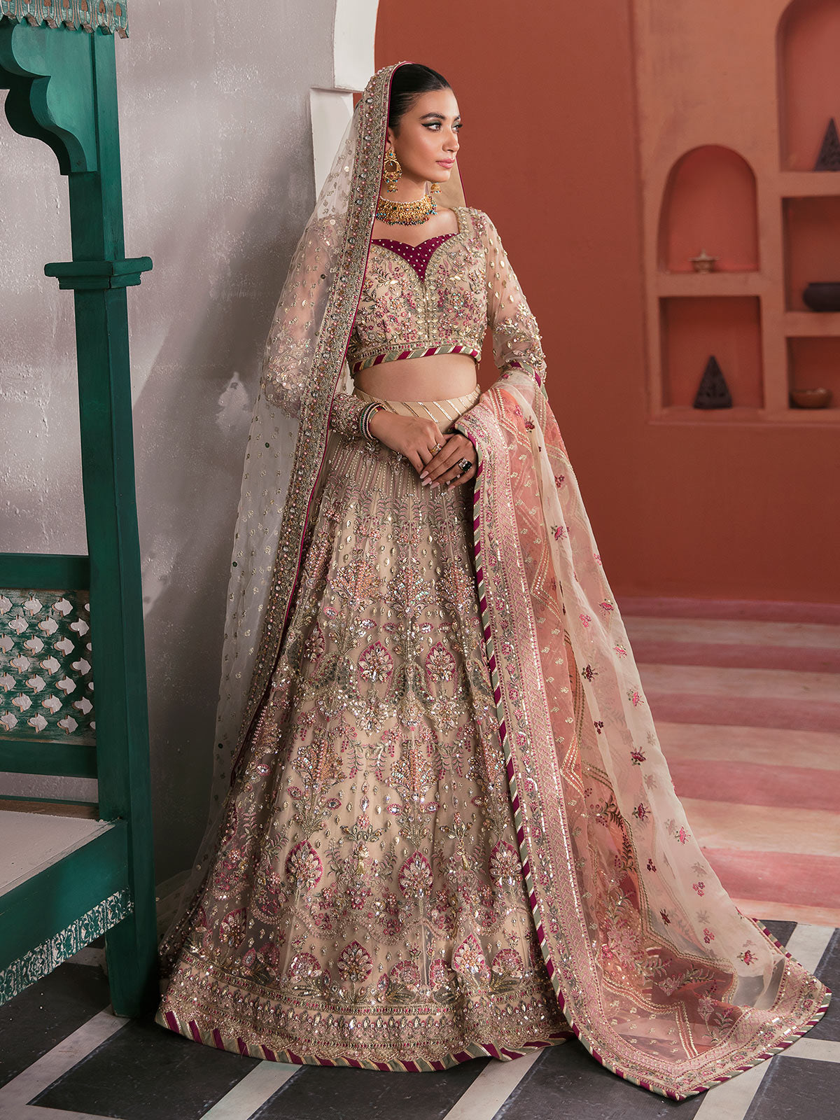 Anshah GL-WS-22V1-28 (Ivory White Lehnga Choli)