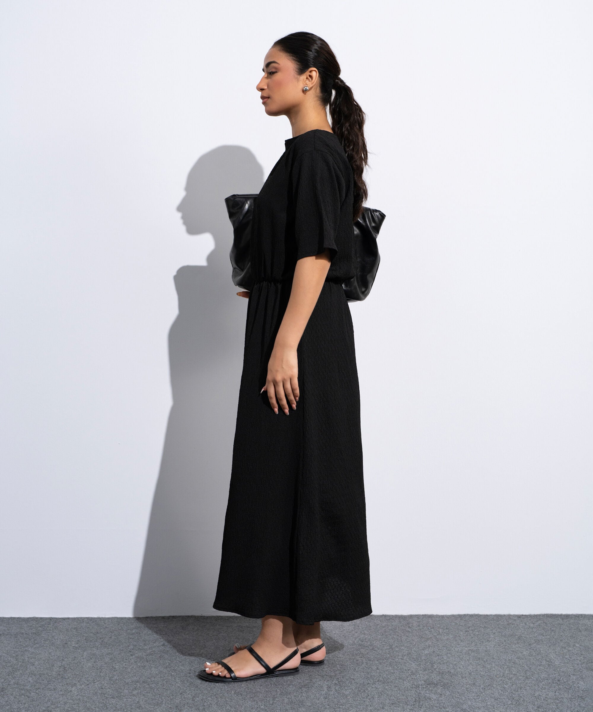 Black Midi Dress WTOPV0726013