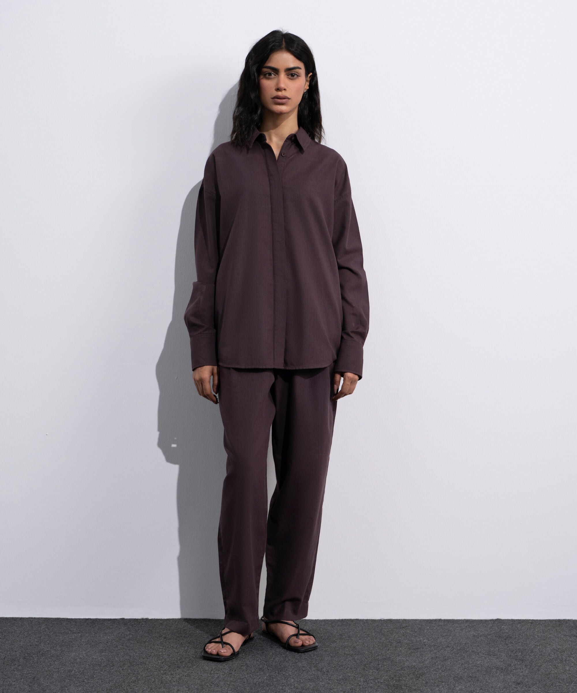 Button-Through Linen Blend Shirt WTOPV0726030