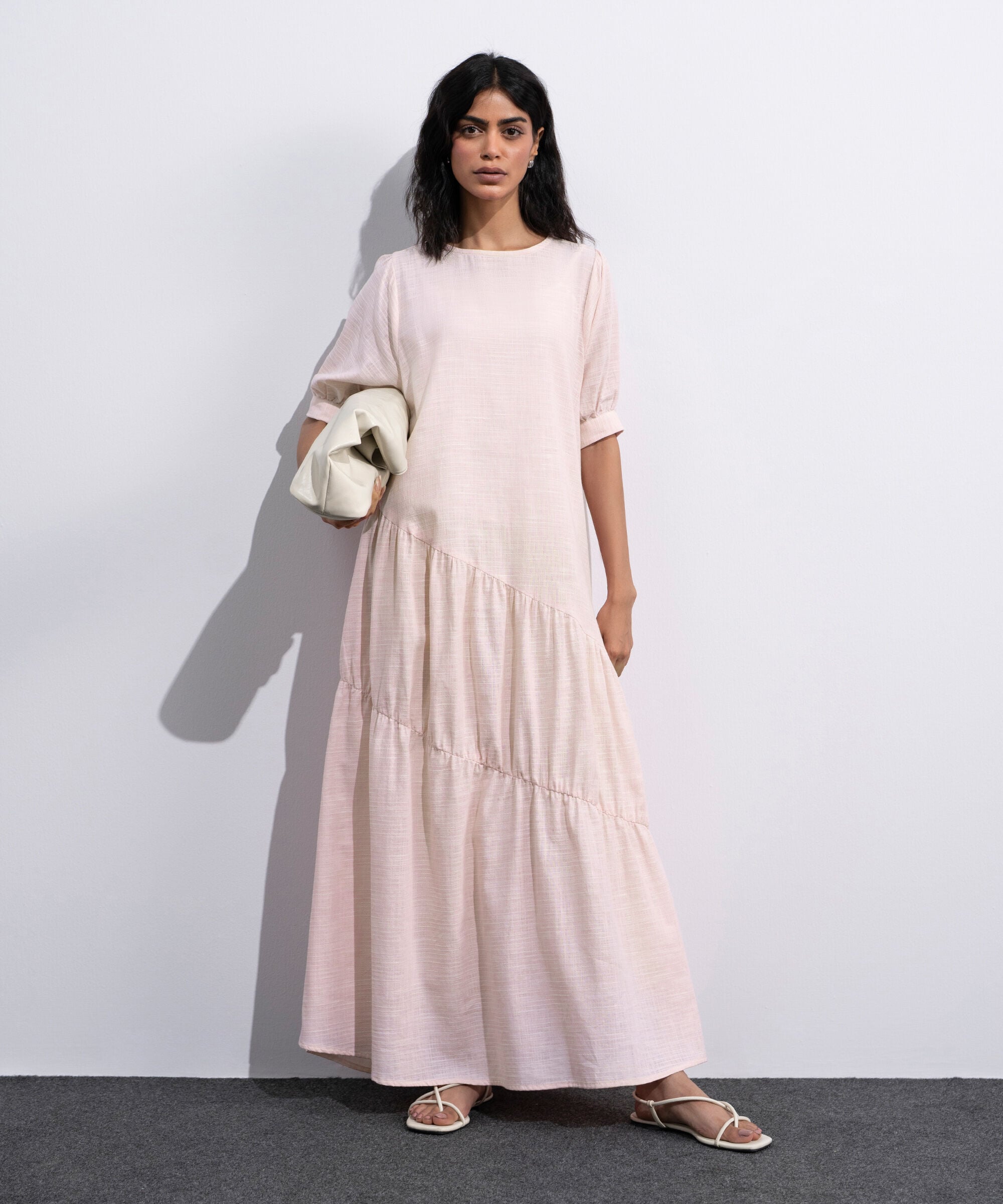 Midi Dress With Asymmetric Panels WTOPV0726036