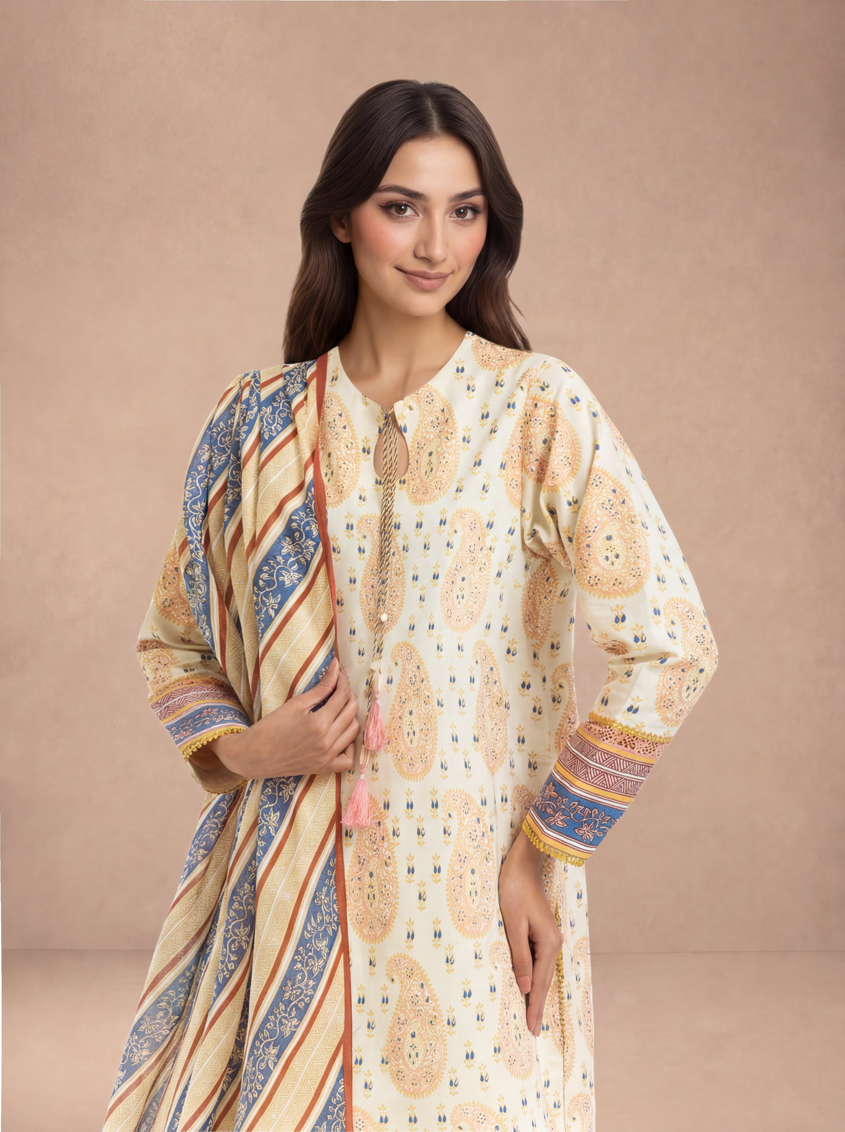 Mughal Paisley - 3 Pc (WU3PPBS26LI1F18)