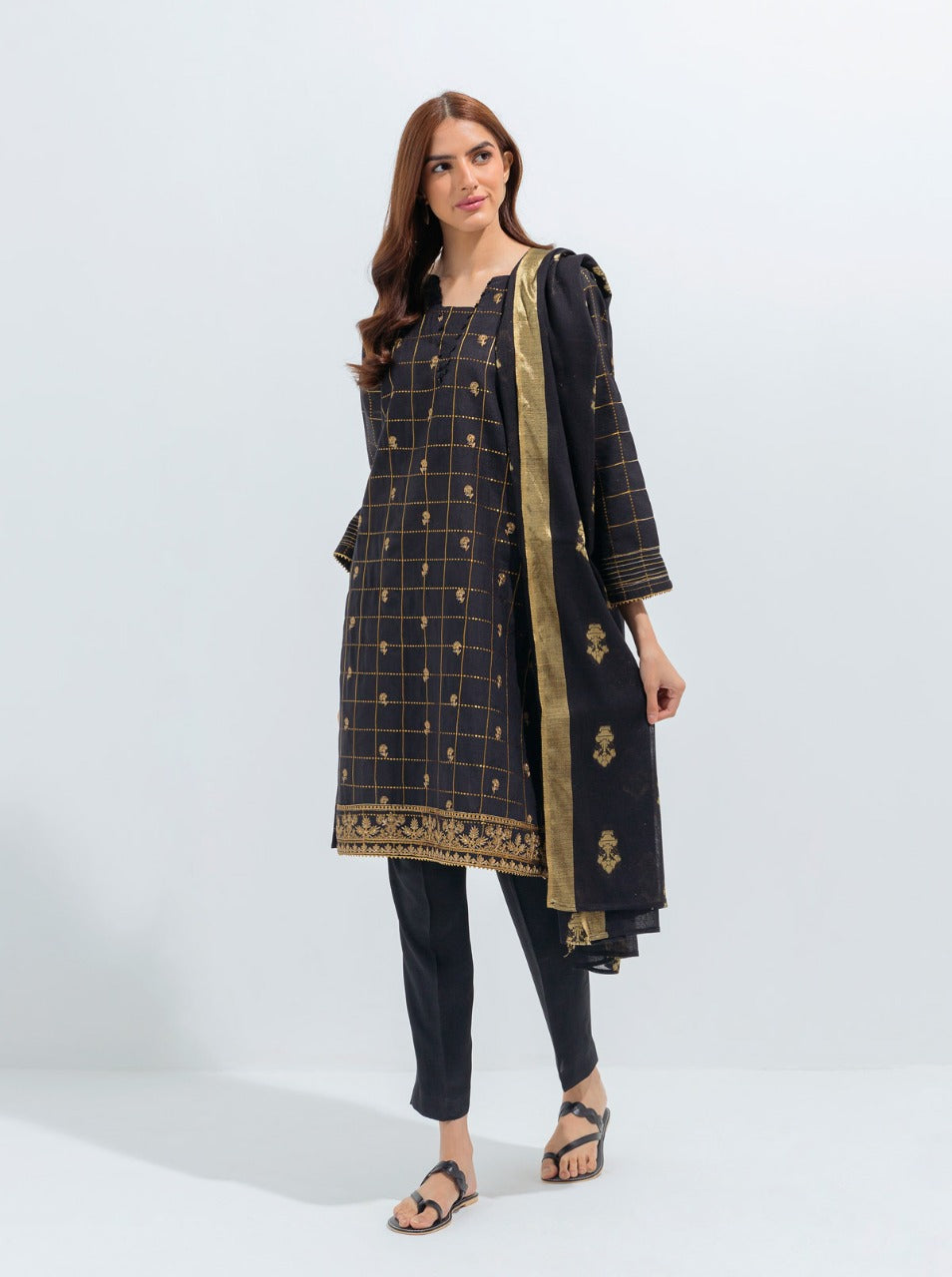 Embroidered Shirt With Dupatta