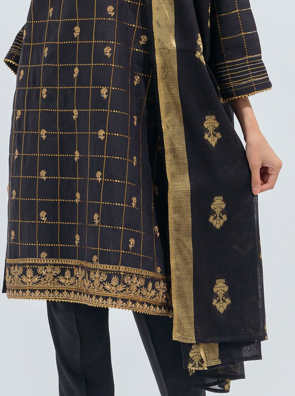 Embroidered Shirt With Dupatta