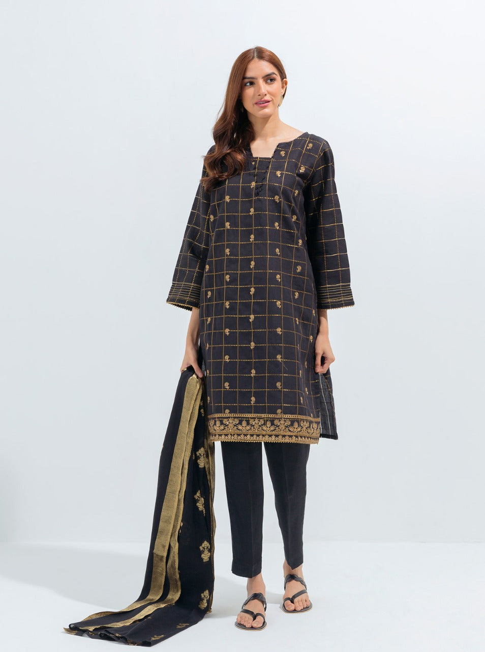 Embroidered Shirt With Dupatta