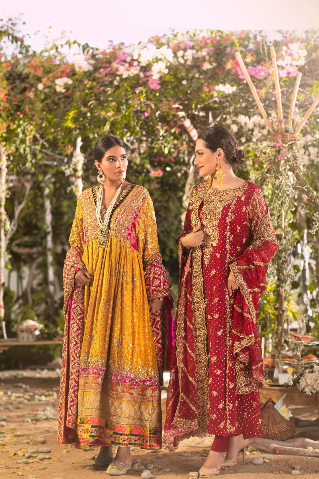 " Meenah " Maroon Bridal ( Long Kameez with Trousers )