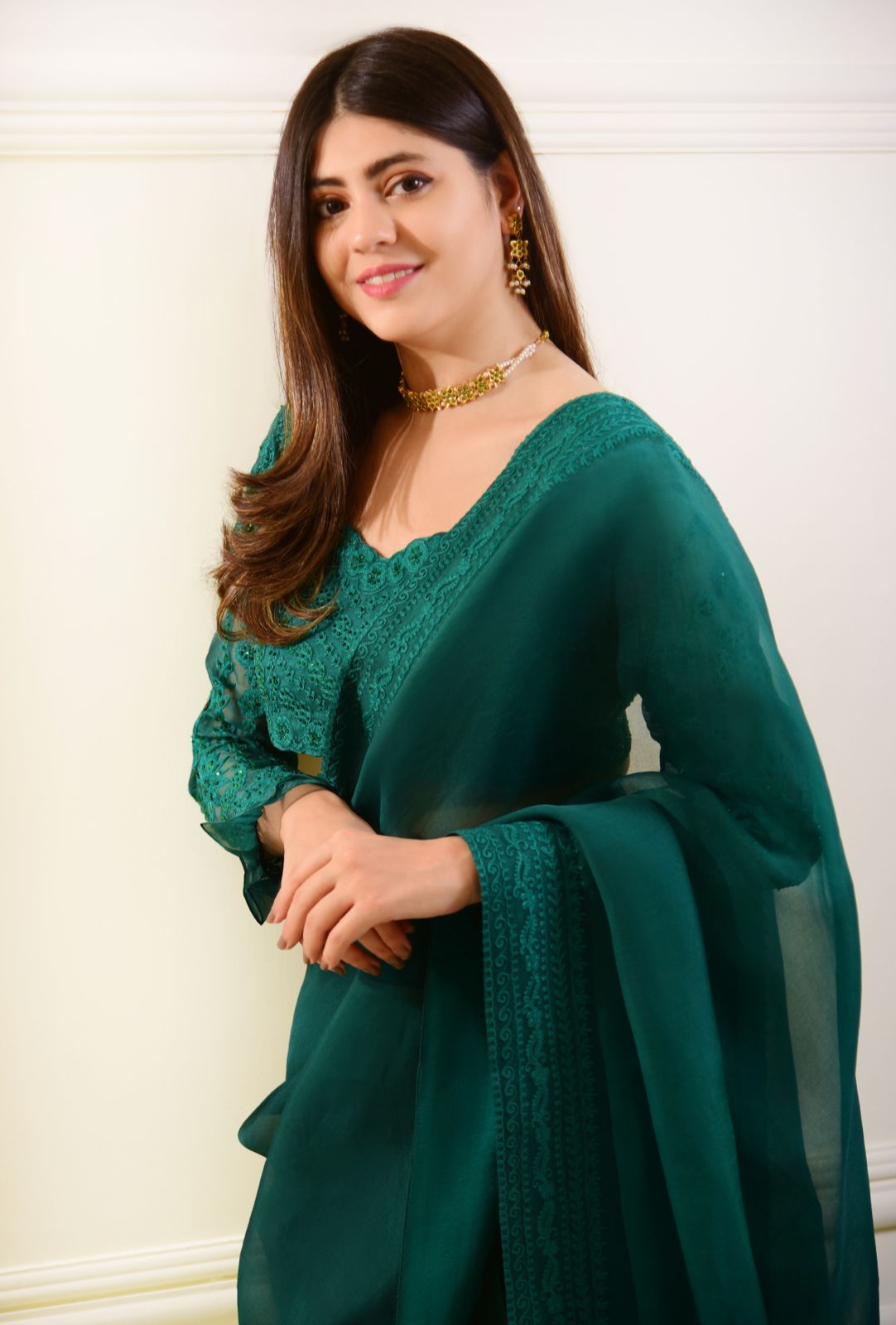 Poison Green Saree