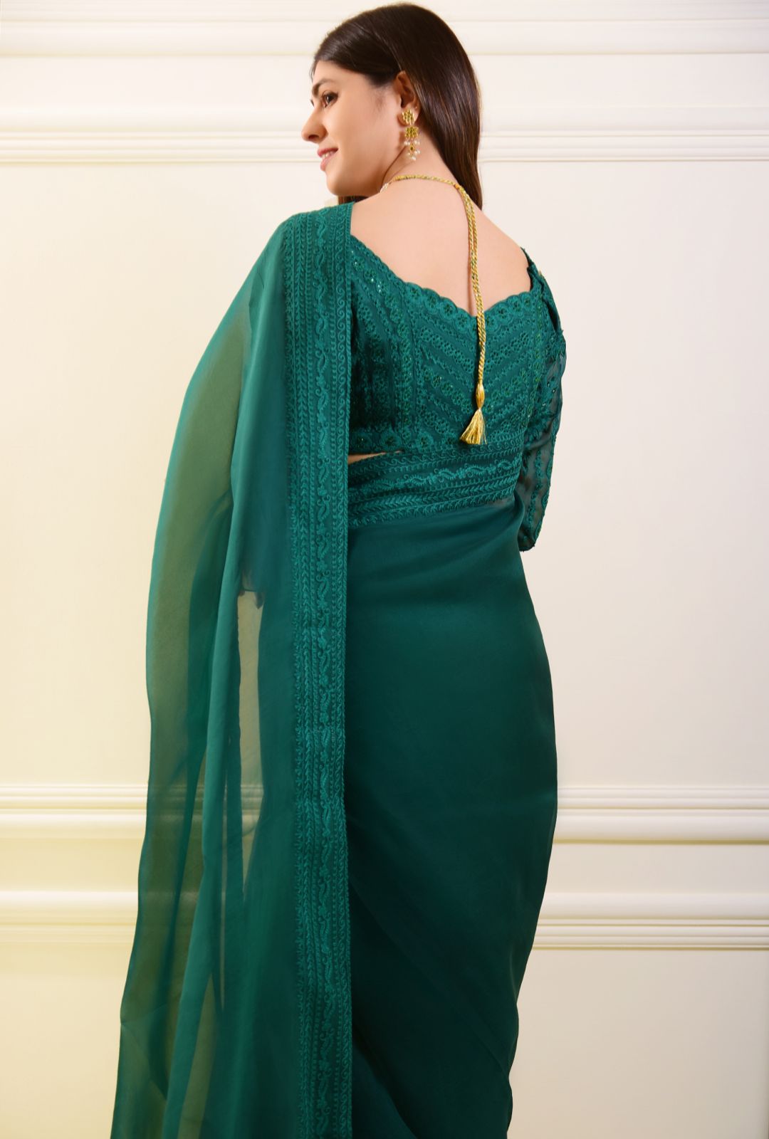Poison Green Saree