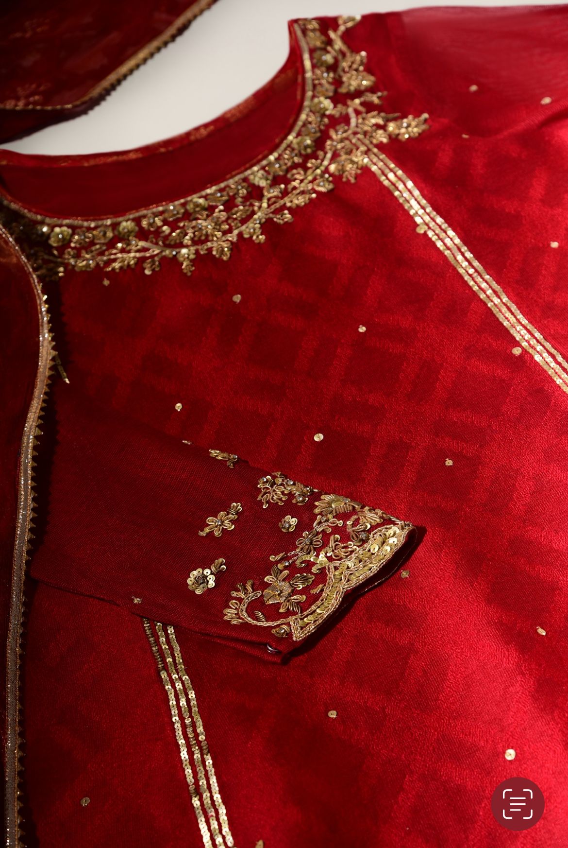 Maroon Embossed Anarkali