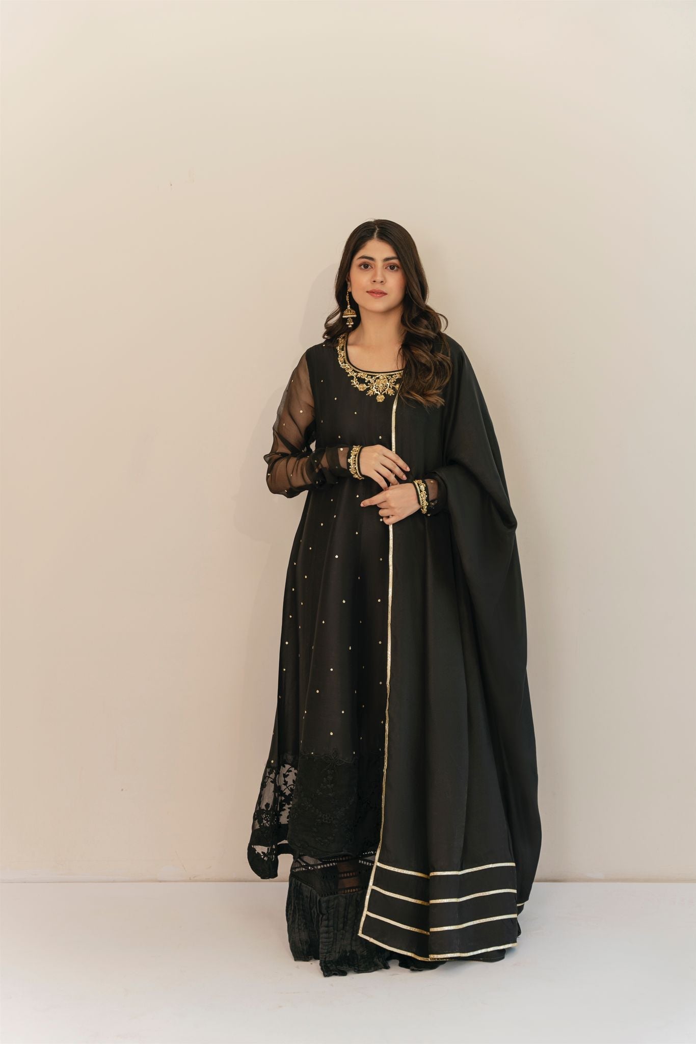 Black Silk Pishwas