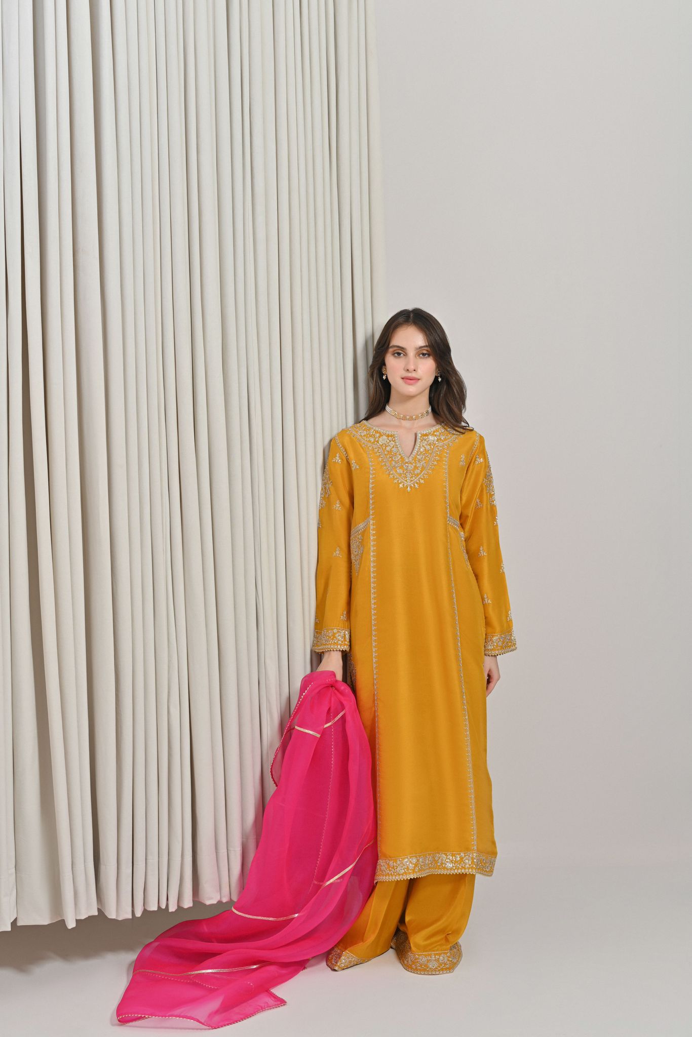 Mahnoor Yellow Zari