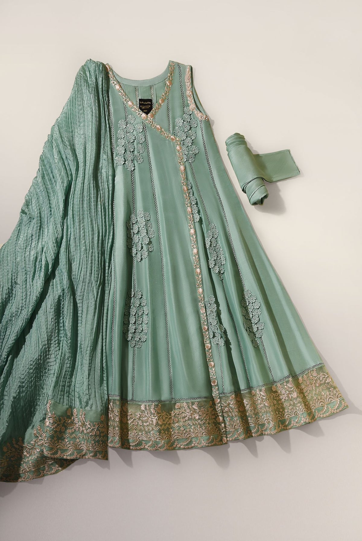 Floral Angrakha Mint
