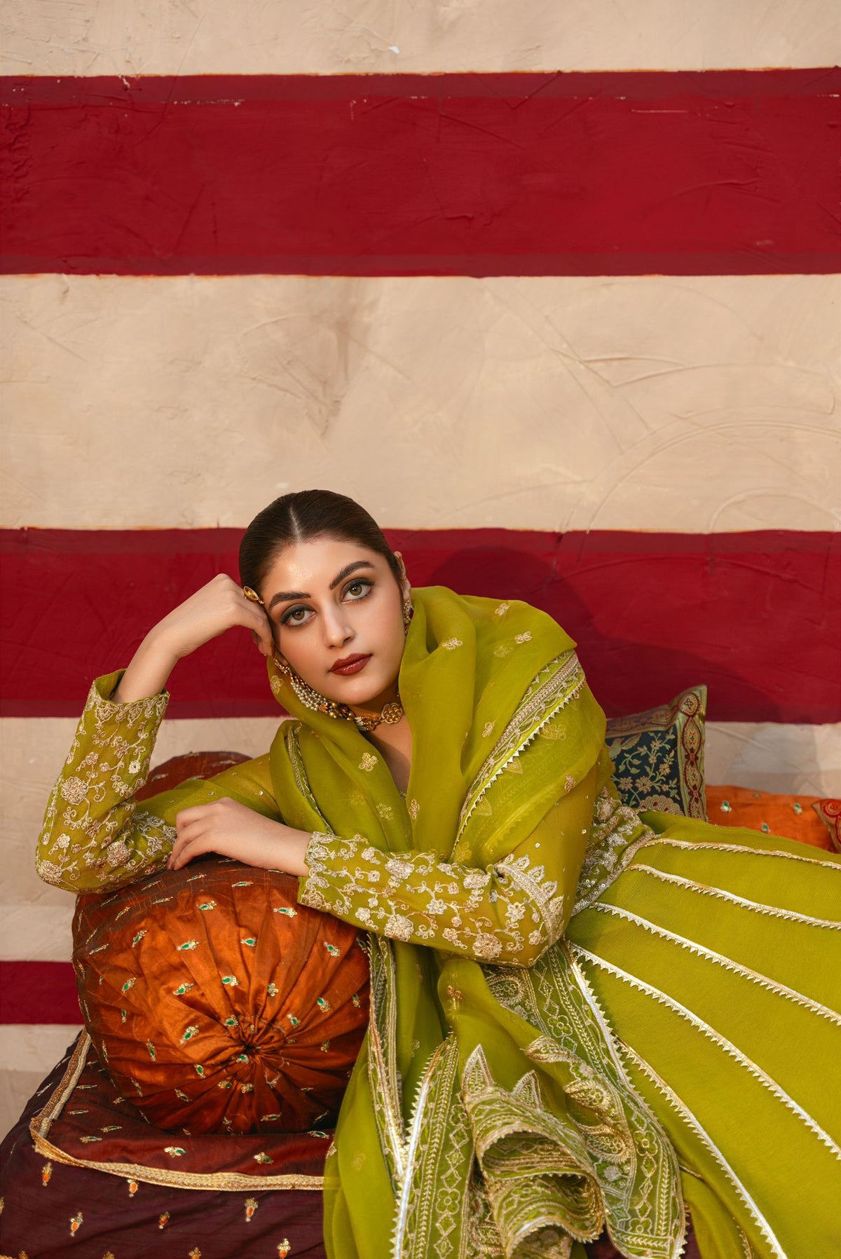 Mehndi Green Pishwas - MEHNDI-GREEN-PISHWAS