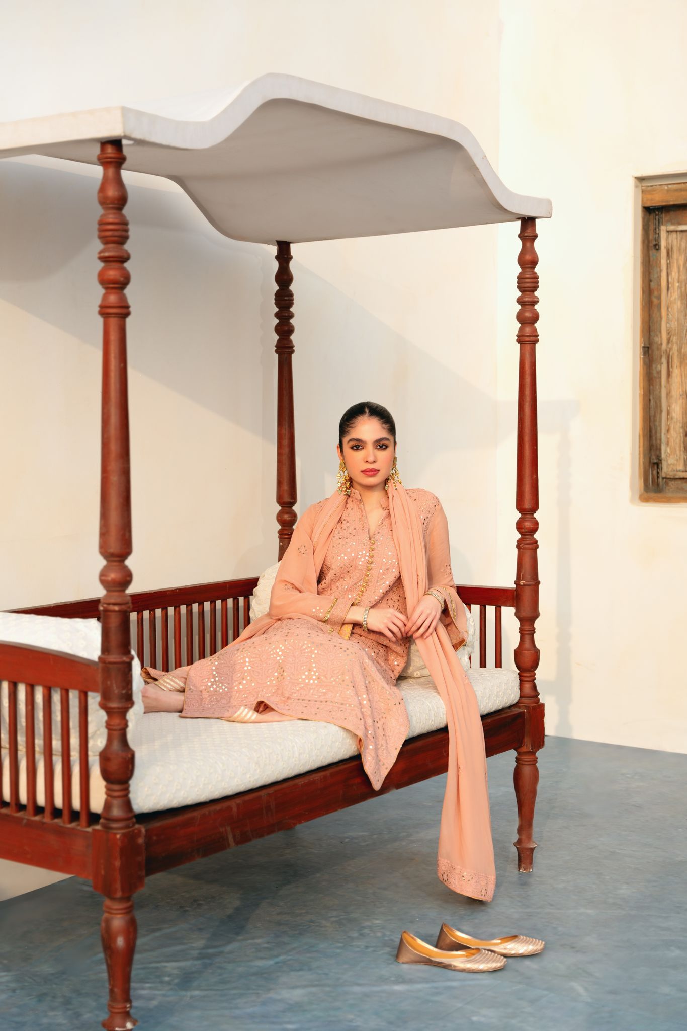 Taupe Chikankari