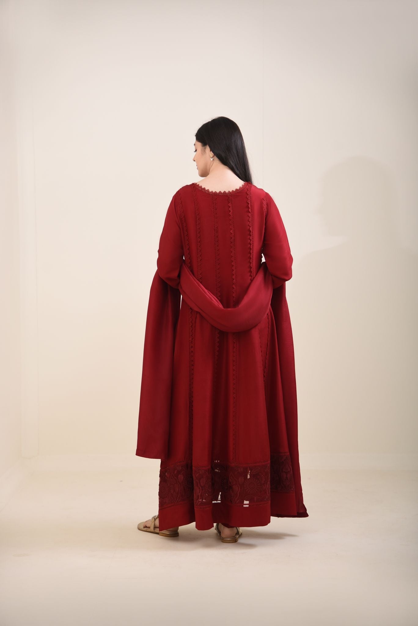 Maroon Silk Angrakha