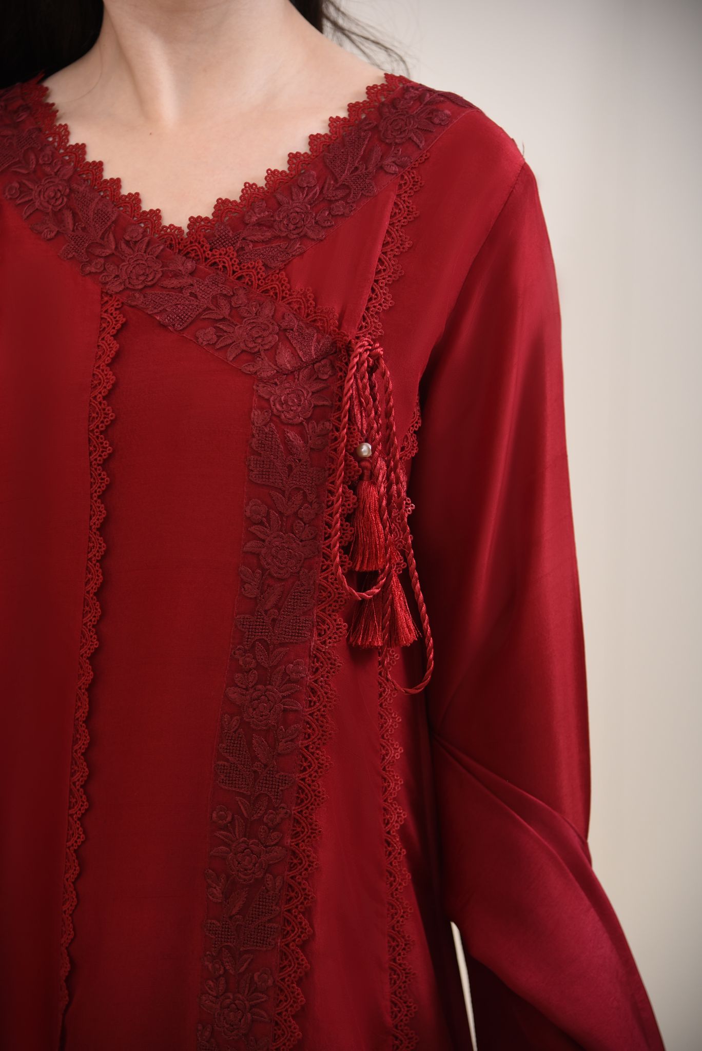 Maroon Silk Angrakha