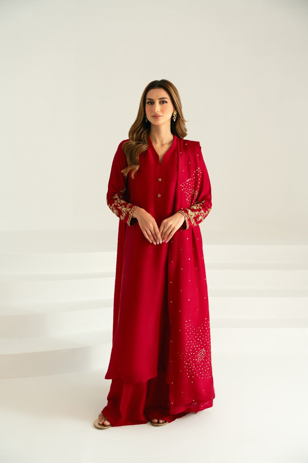 Fania Maroon ( Sitara Dupatta )