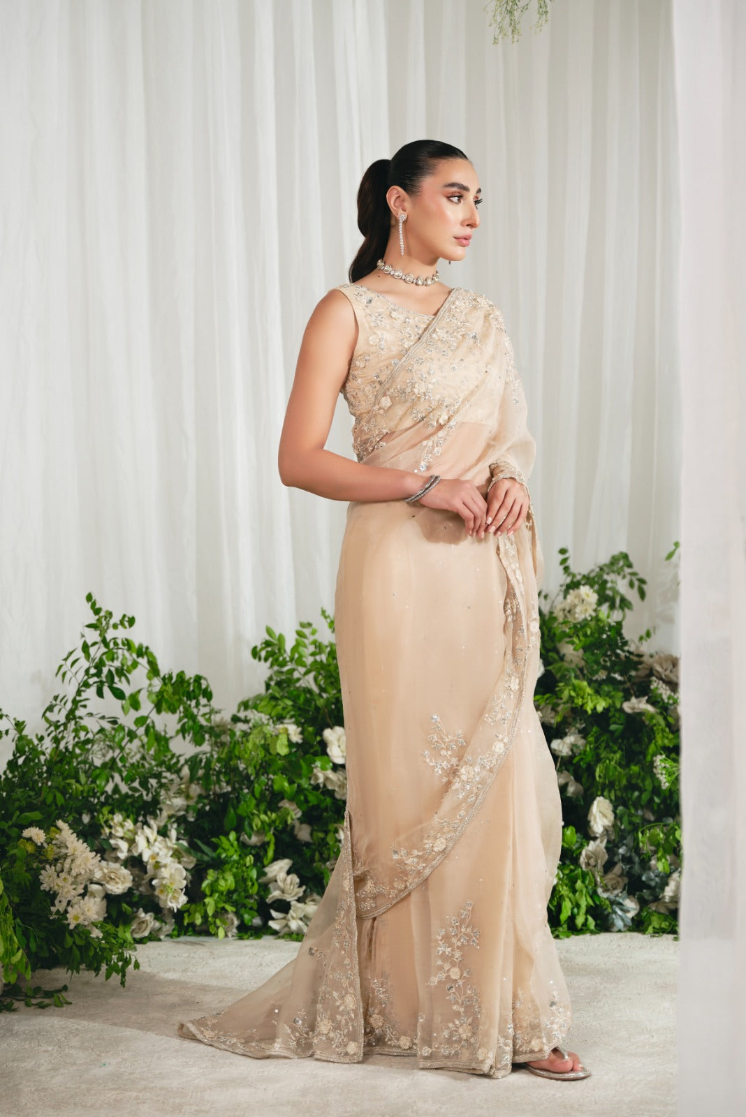 Wajeeha Beige Saree