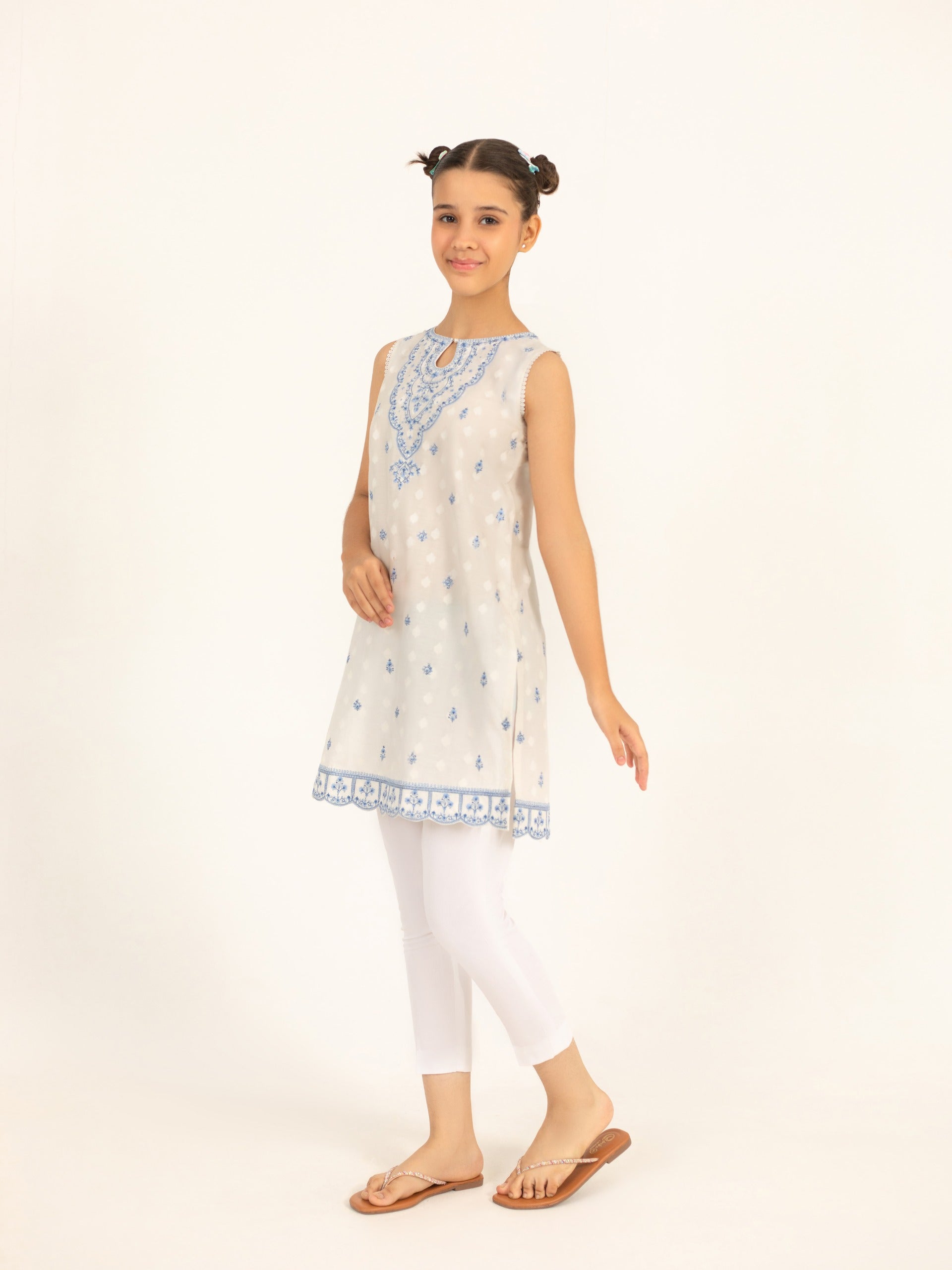 (Kids) 2 Piece - Embroidered Lawn Suit FKD-083