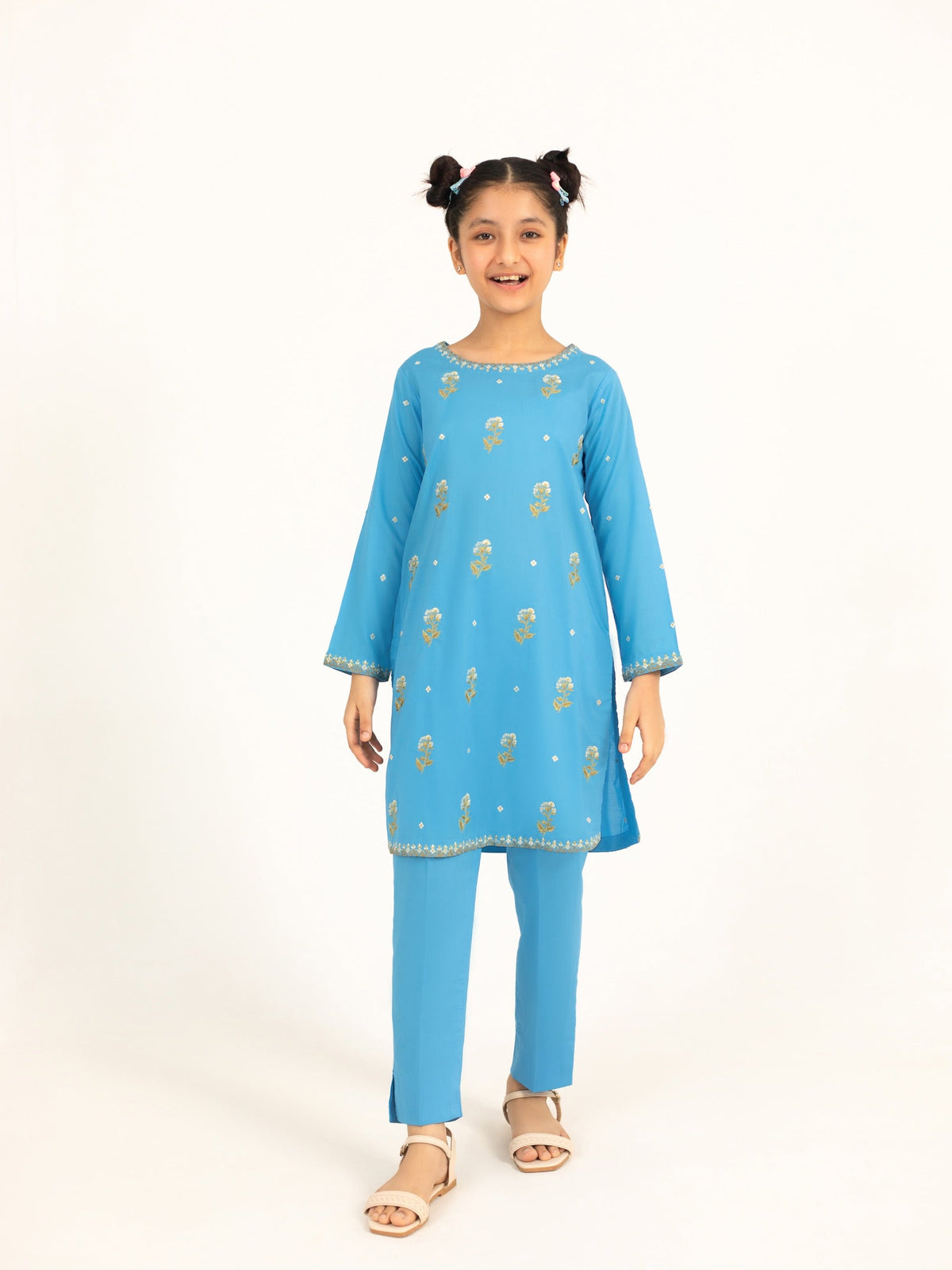 (Kids) 2 Piece - Embroidered Lawn Suit FKD-090