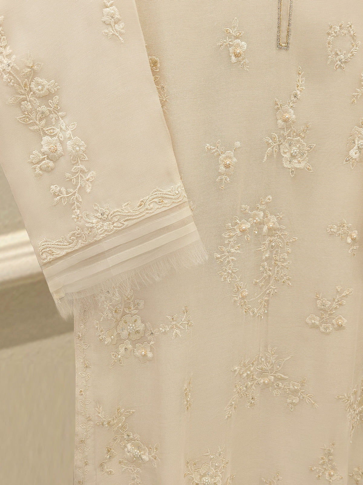 2 Piece - Pure Embroidered Cotton Net Suit S112453